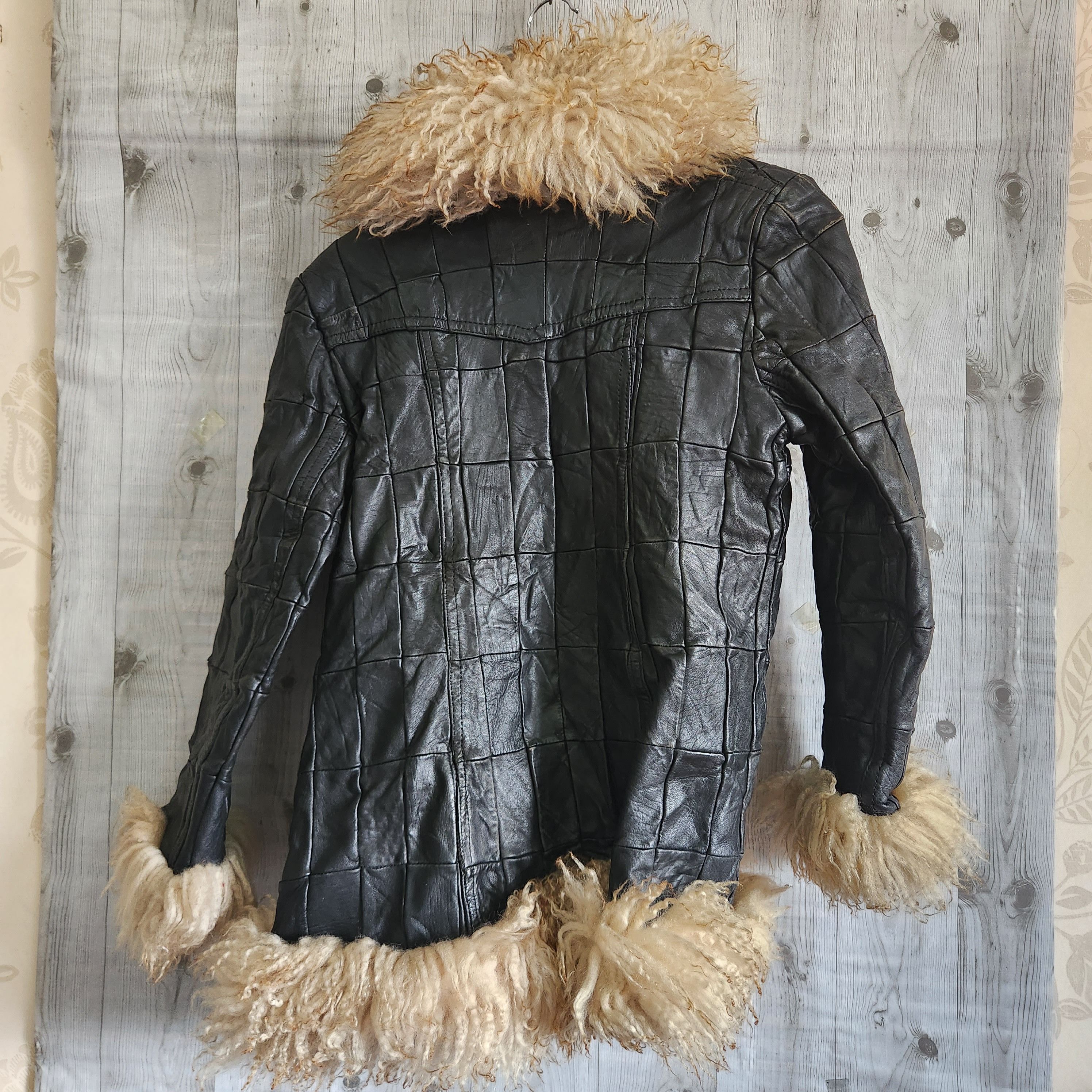 Vintage Patches Genuine Leather Fur Jacket - 8