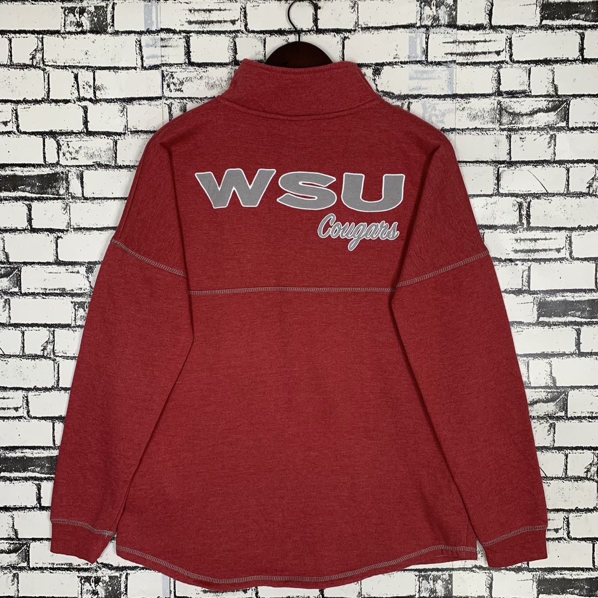 Vintage - Washington State University Cougars Small Logo Half Zip - 8