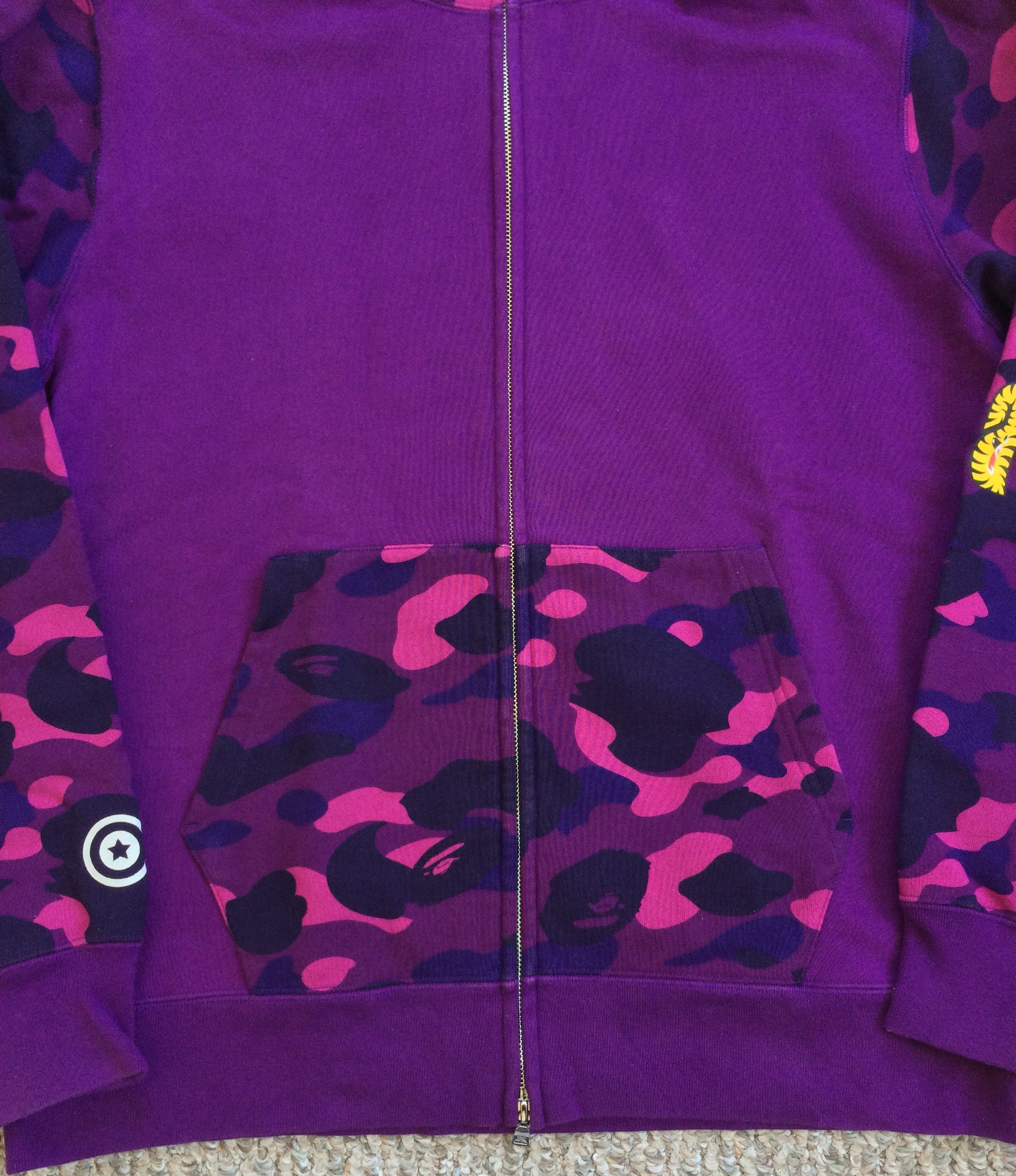 Bathing Ape Purple Camo Tiger Hoodie XXL - 6