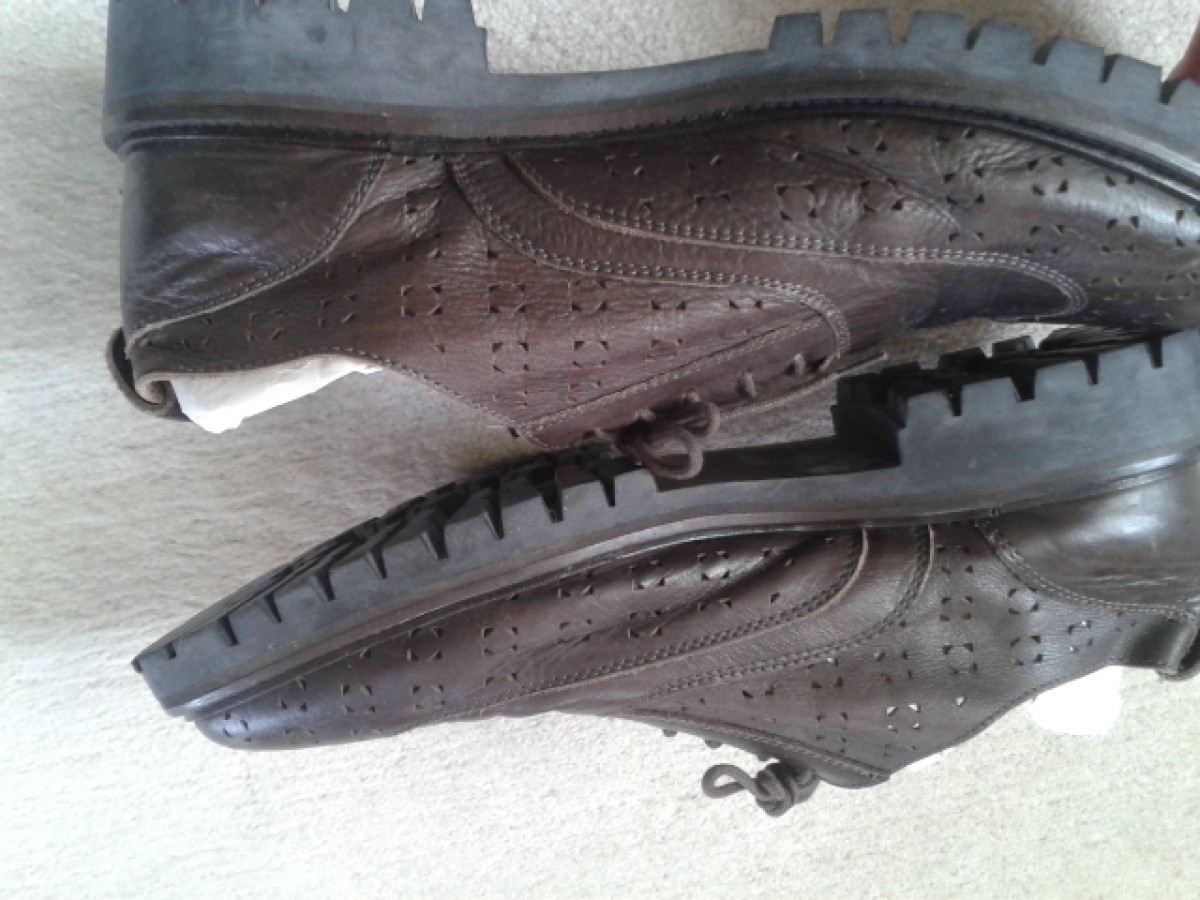RARE Laser Cut Detail Commander Derby Leather Shoes - 9