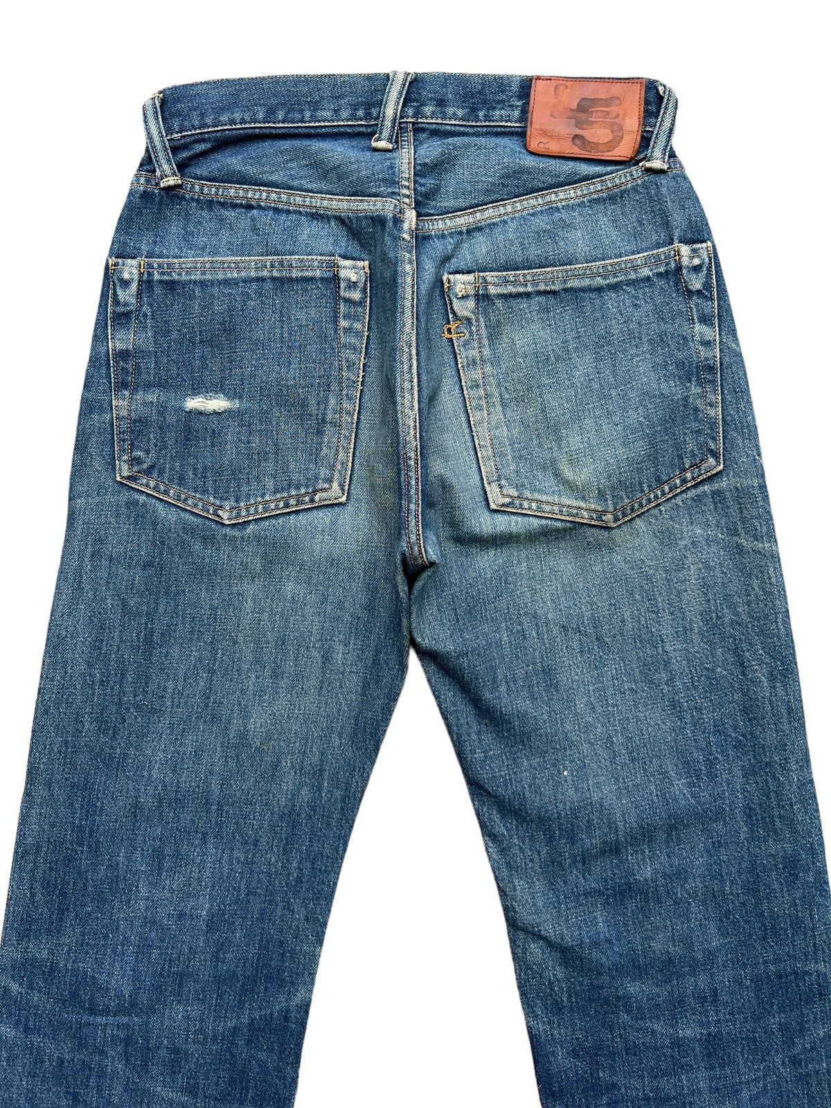 Vintage 45Rpm Selvedge Faded Distressed Denim Jeans 29x29 - 5