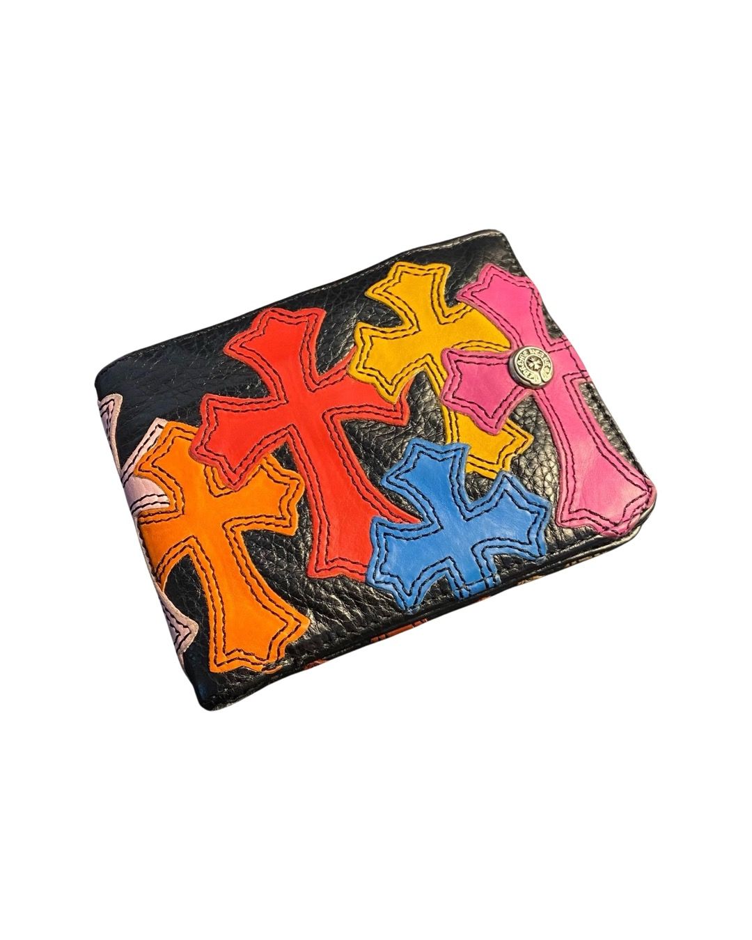 Multi color cross patch bifold wallet - 1