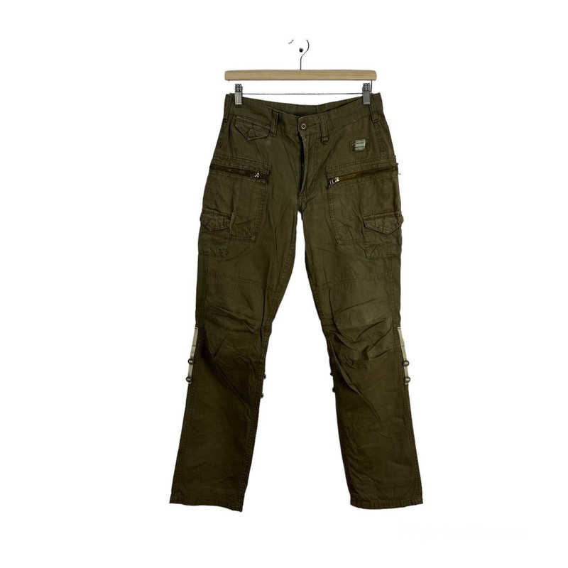 VINTAGE CARGO MULTI POCKET PANTS PARACHUTE BIKER DESIGN - 1