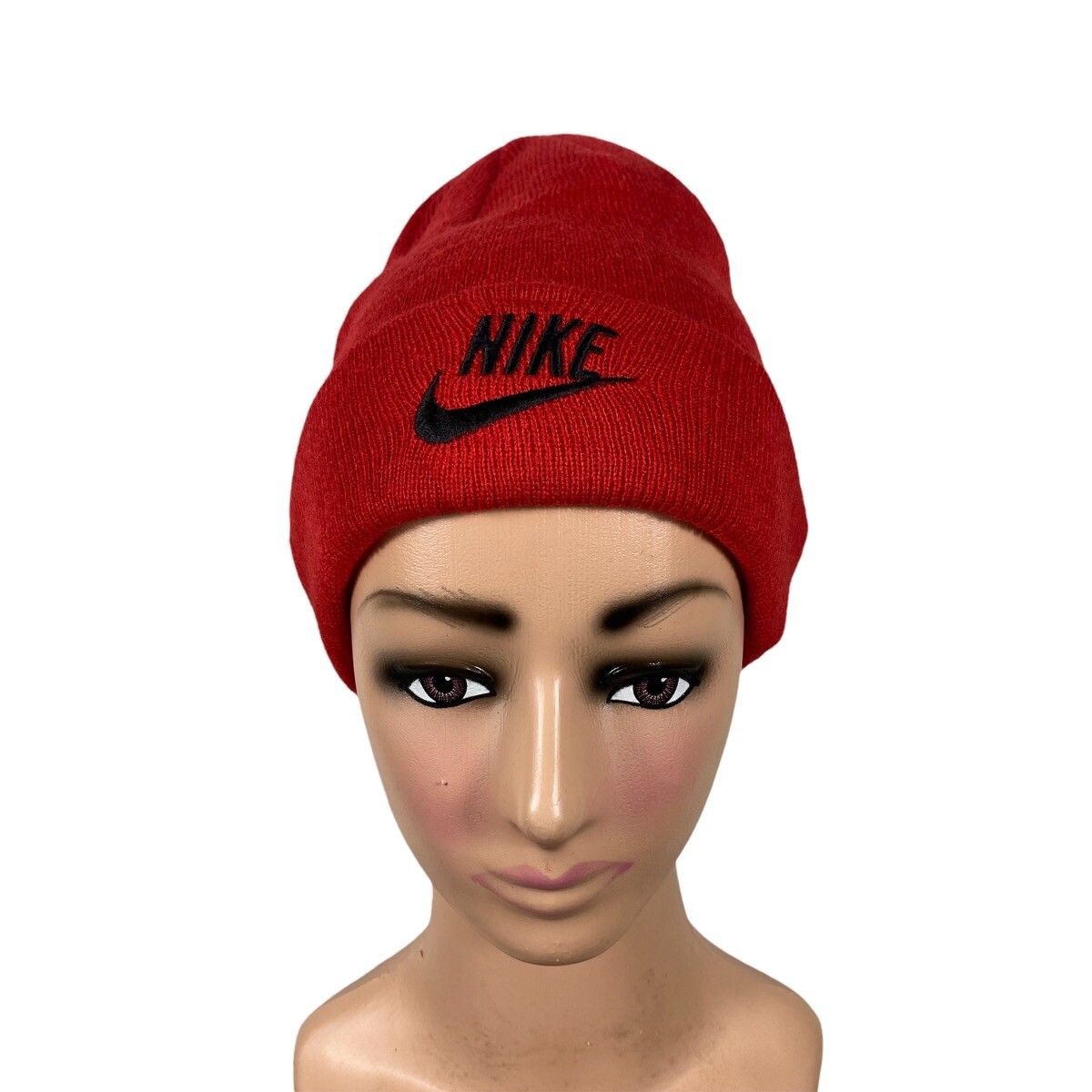 Vintage 90s Nike Embroidery Beanie Unisex Red Colour - 1