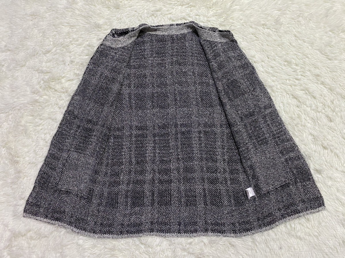 Cardigan - Plaid Checked Open Front Knitted - 9