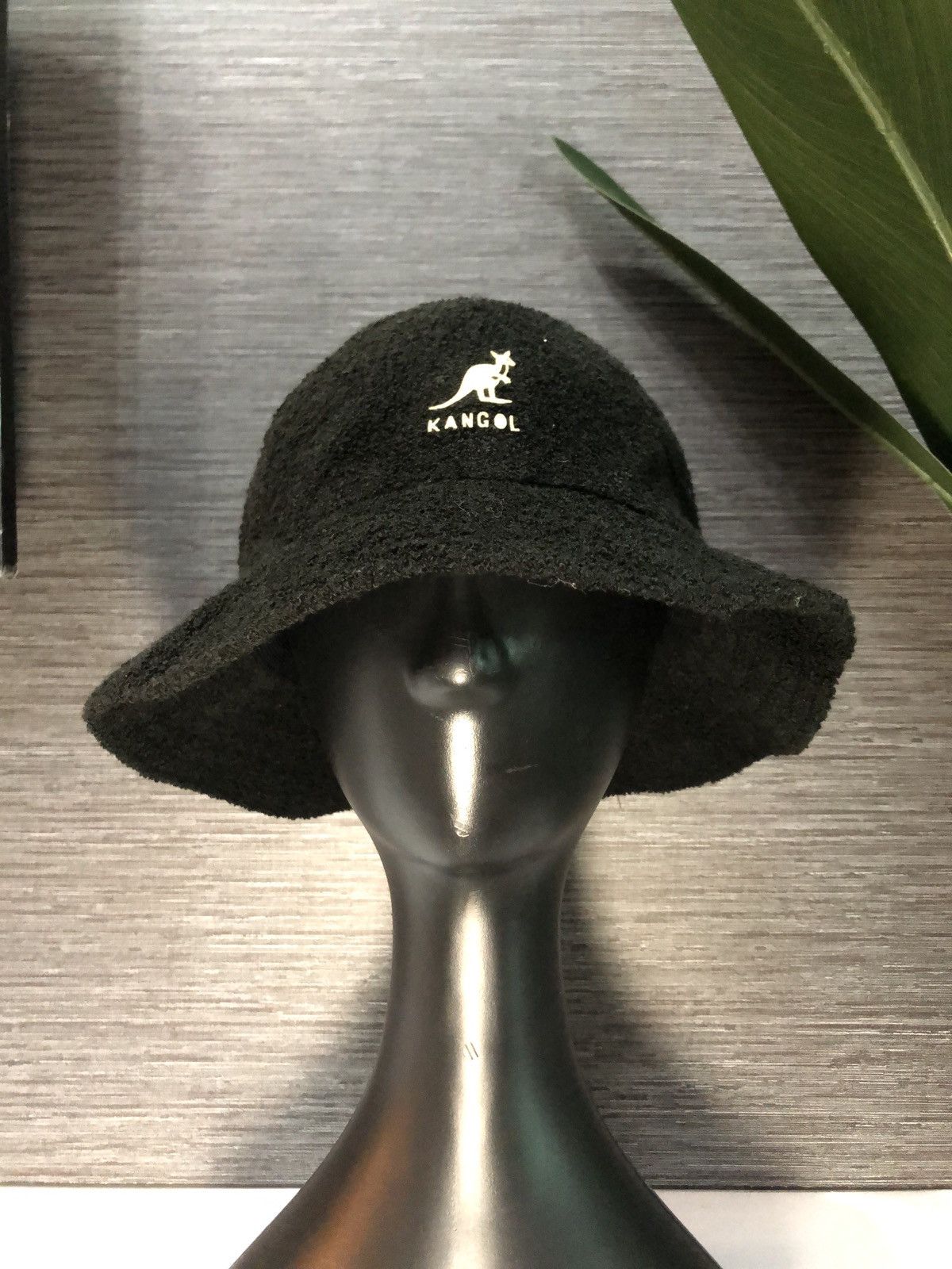 Kangol Black Bucket Hat Cap - 1