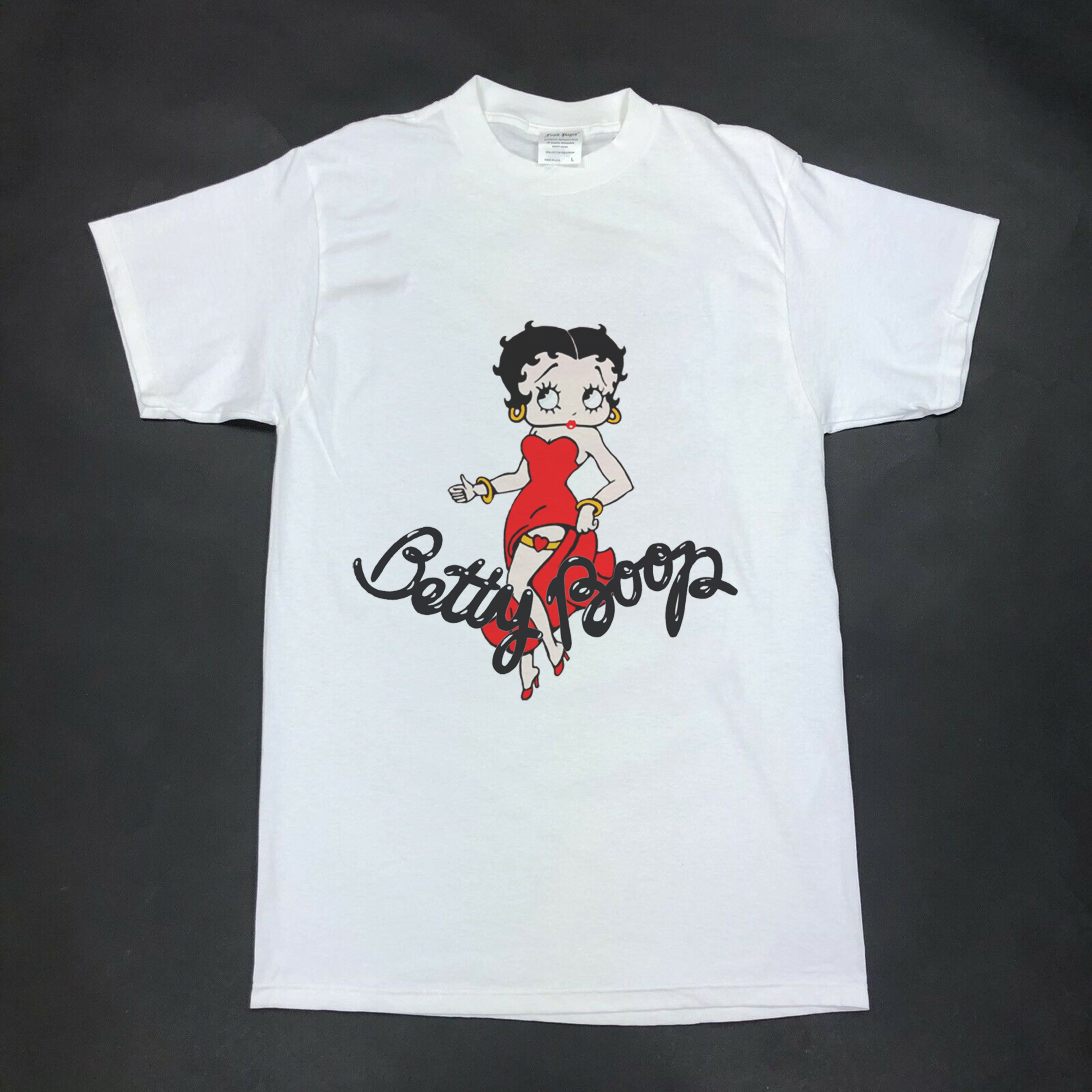 Betty Boop Talk To The Hand White Tee Shirt Vtg Style - 1