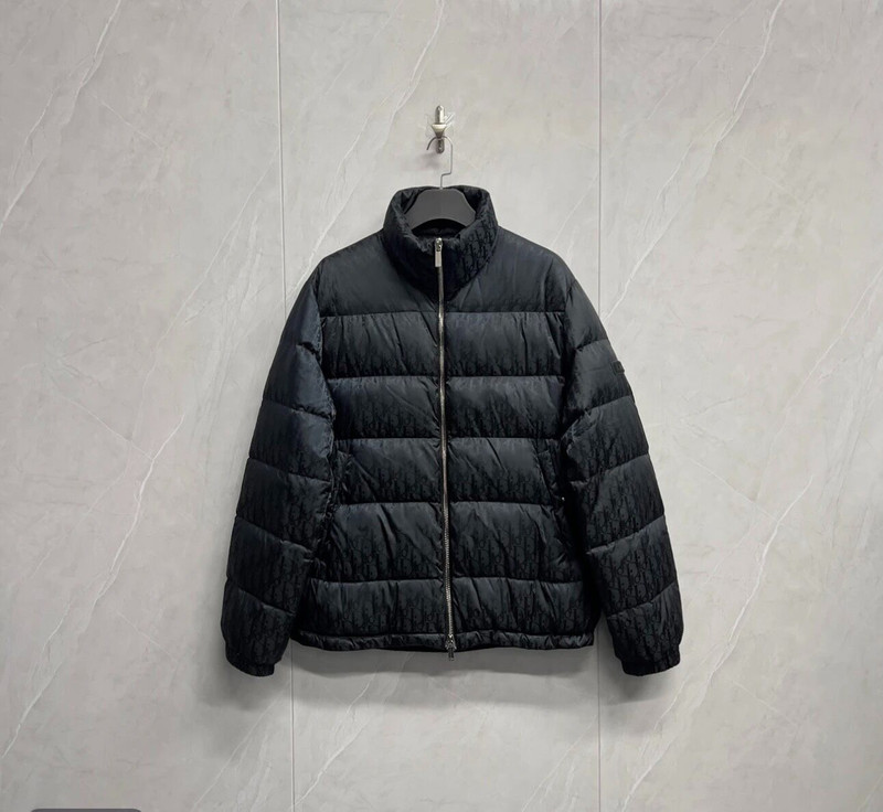 DIOR / Down Jacket with All-Over Logo Sleeve Patch Embroidery - 1