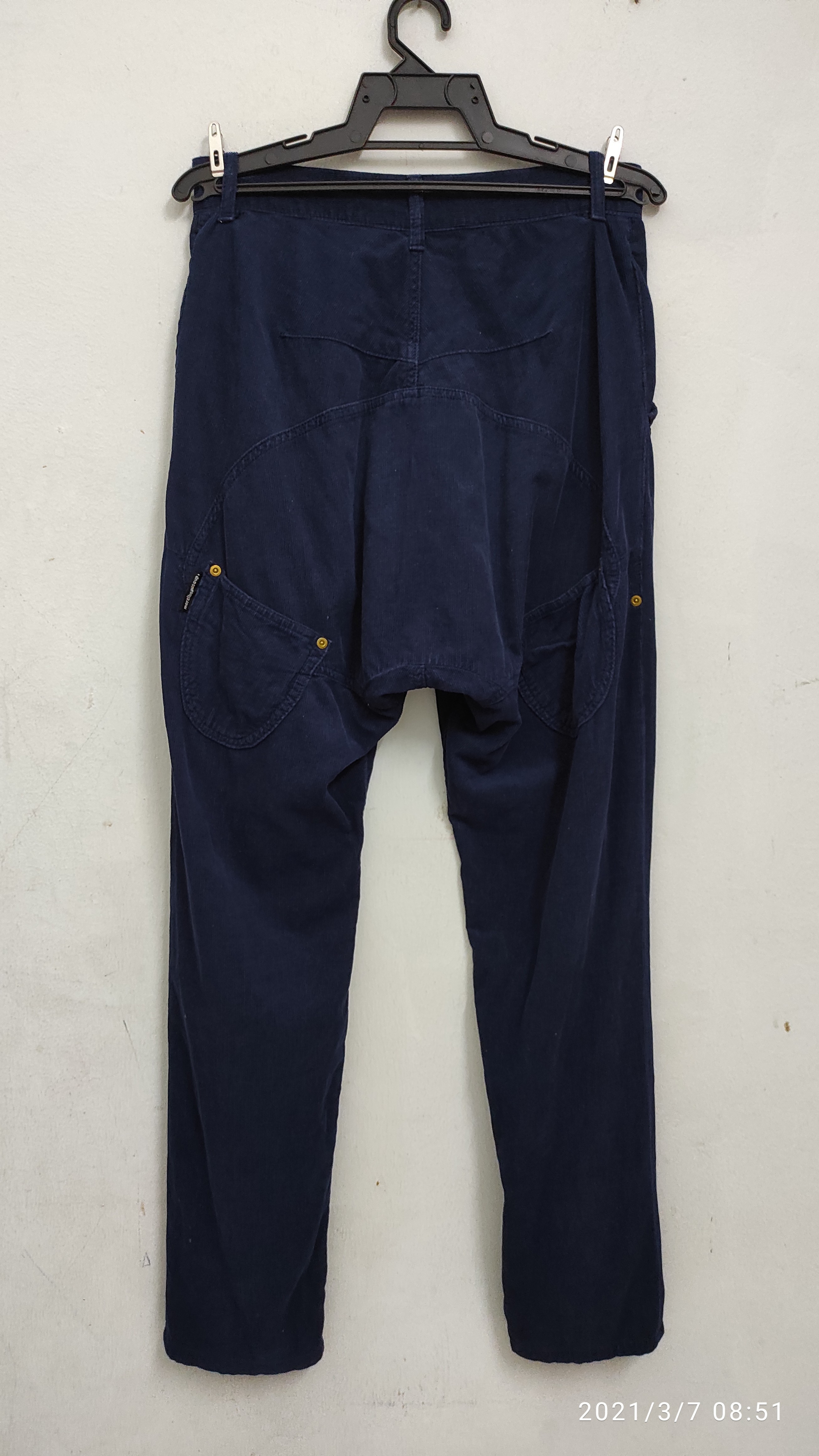 Mercibeaucoup - Velvet Navy drop crotch pants - 2