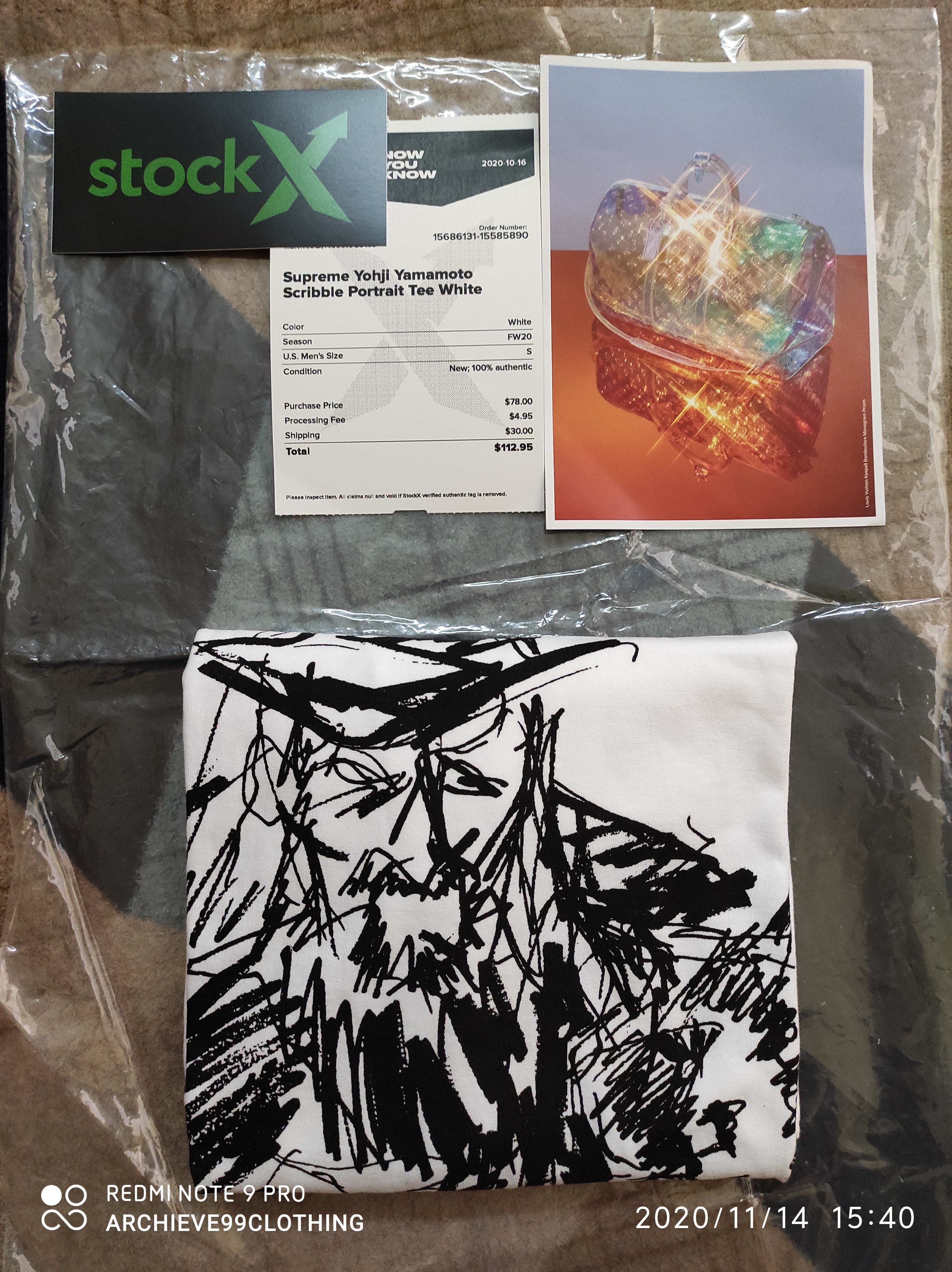 FW2020 SUPREME YOHJI YAMAMOTO SCRIBBLE PORTRAIT TEE WHITE - 3