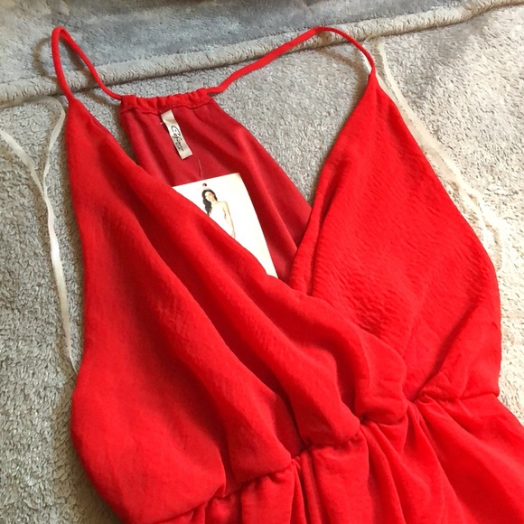 Publik Red Crossover Draped Dress - 9