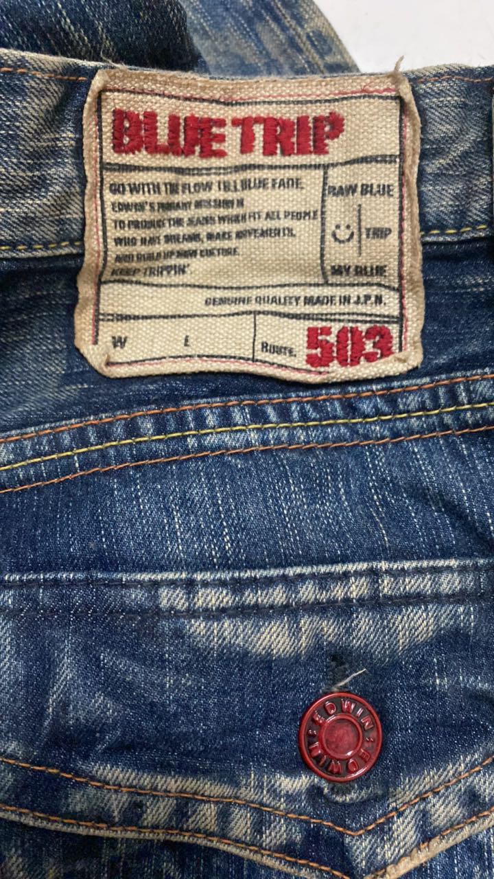 Flare Edwin Rare Design Faded Jeans Edwin 503 Blue Trip Blue Flare Jeans Clawmark - 6