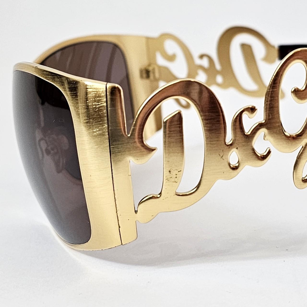 Dolce & Gabbana Women's Black and Gold Sunglasses - 3