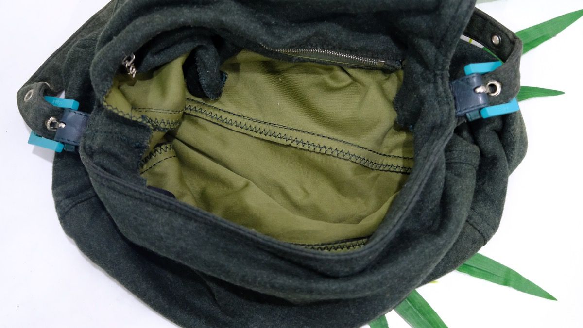 Authentic vintage FENDI Mamma Baguette green cotton handbag - 16