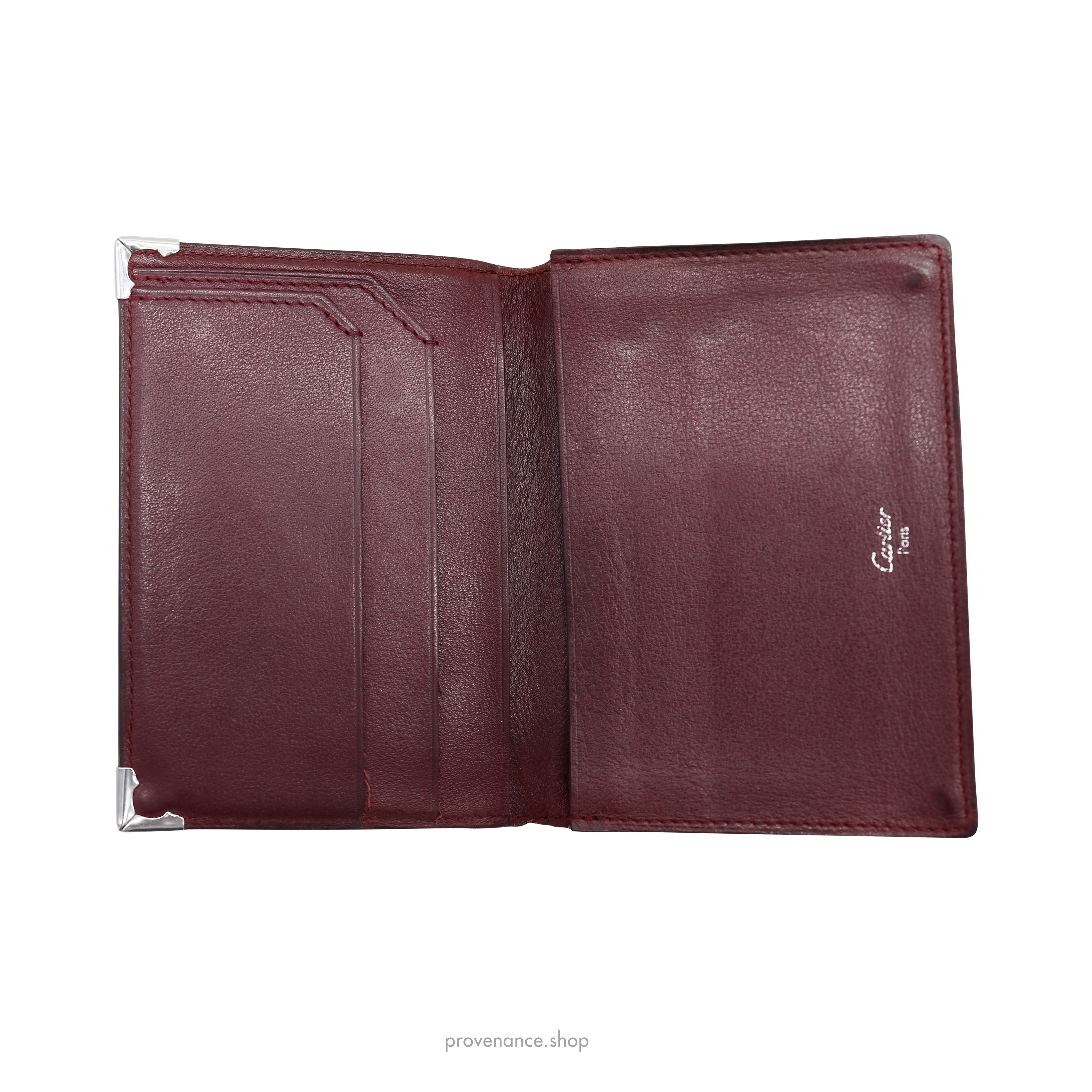 Pocket Organizer Wallet - Black & Burgundy Leather - 7
