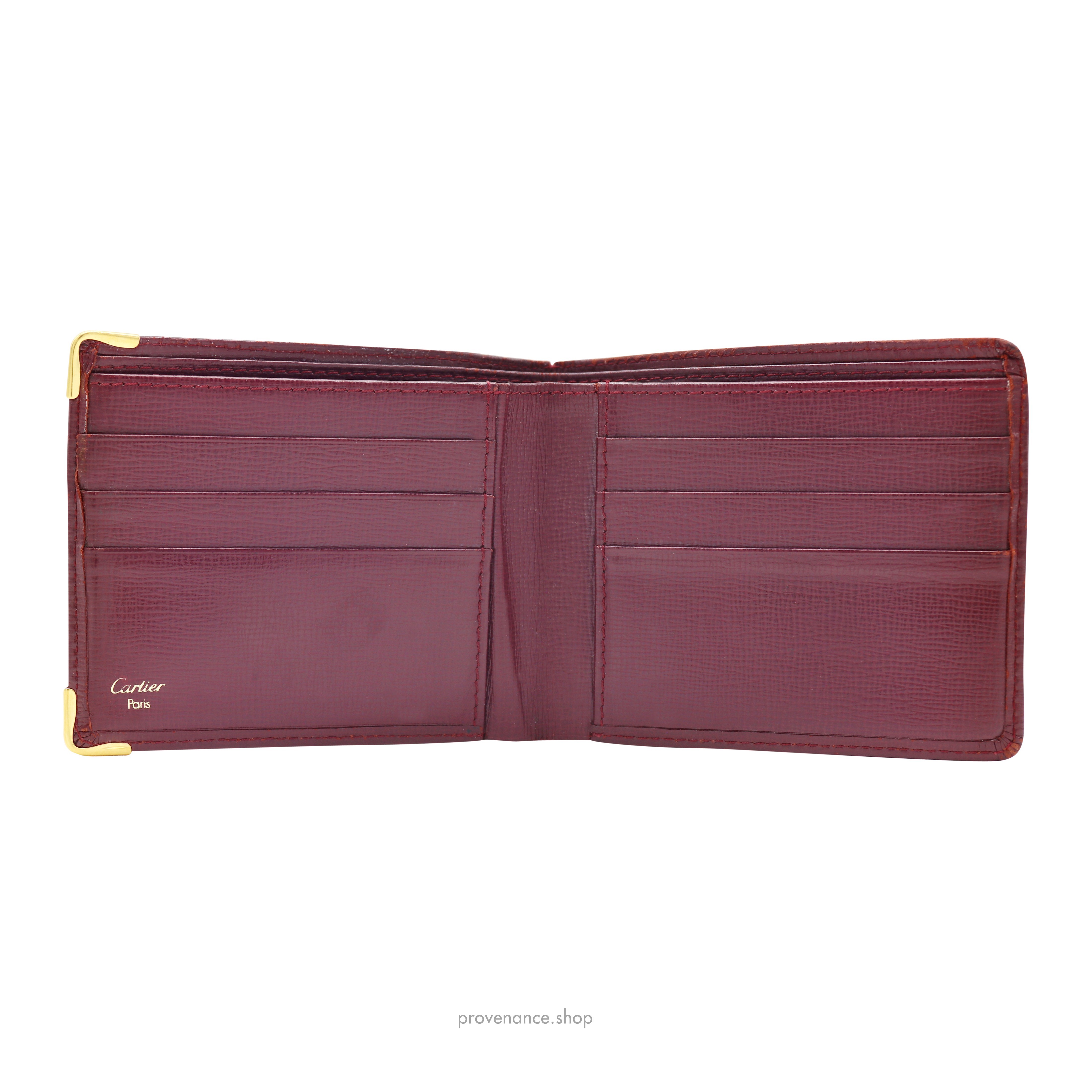 Cartier 6CC Bifold Wallet - Burgundy Calfskin Leather - 4