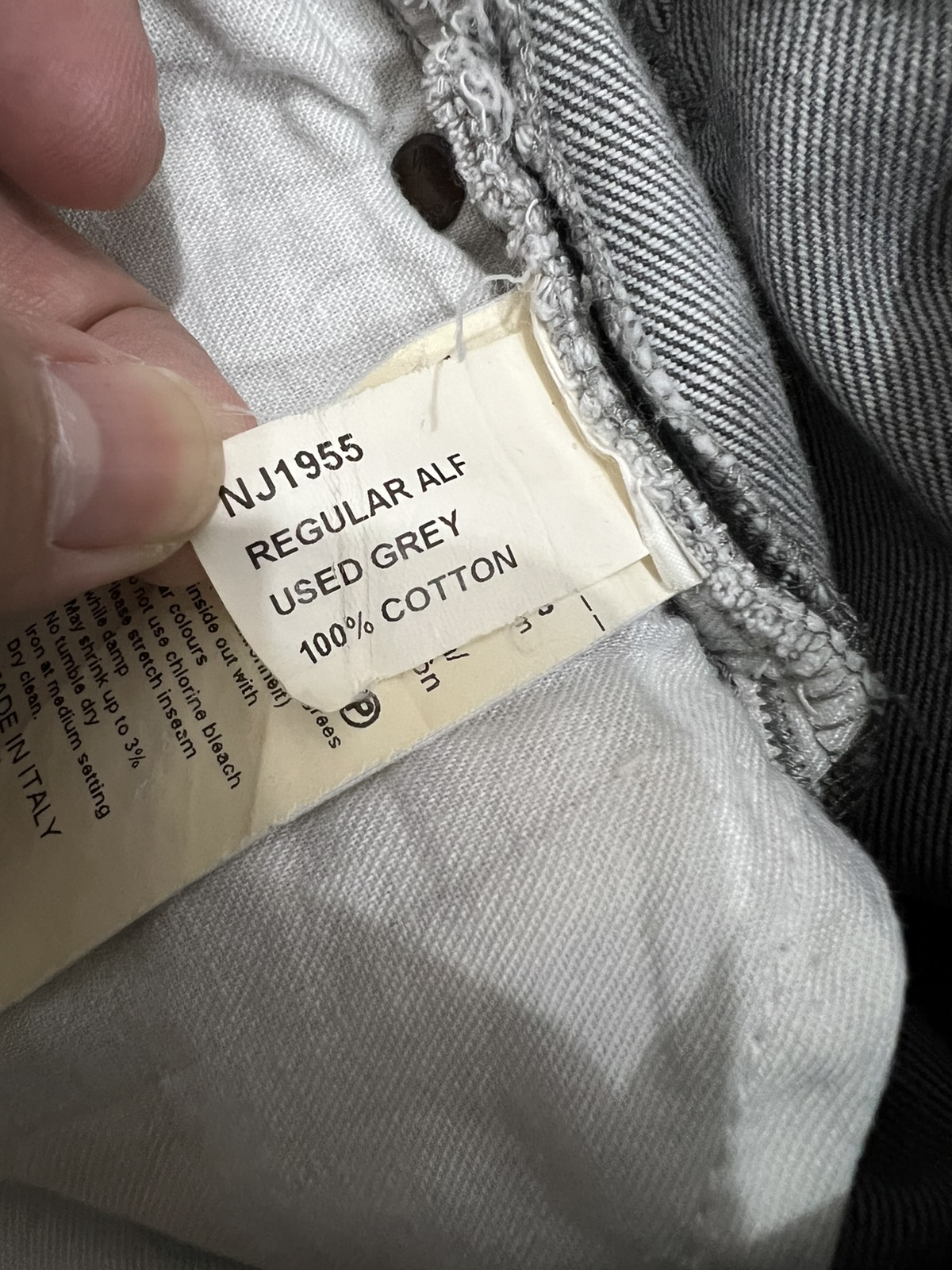Nudie Regular Alf Used Grey Made In Italy Jeans - 14