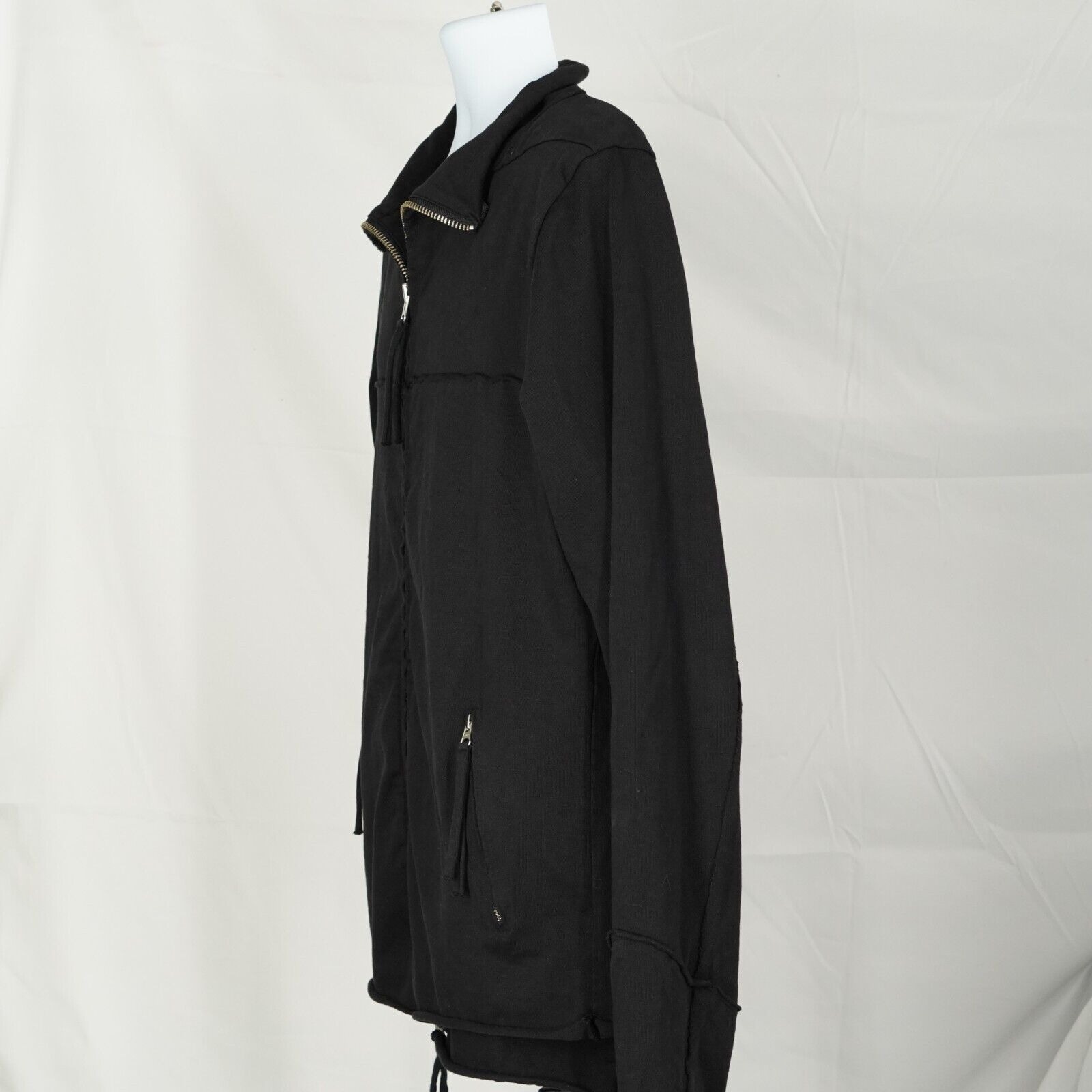 Thom Krom - Thom Krom Casual Black Zip Jacket Raw Zipper Style - 3