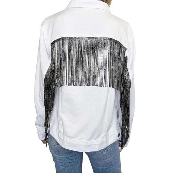 Daniel x Diamond Rhinestone Fringe Denim Jacket - 3