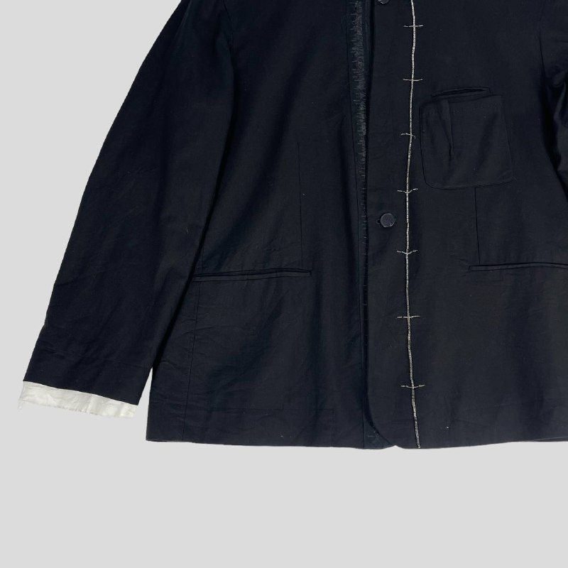 Haider Ackermann Black Cotton Metal-Embellished Jacket - 6