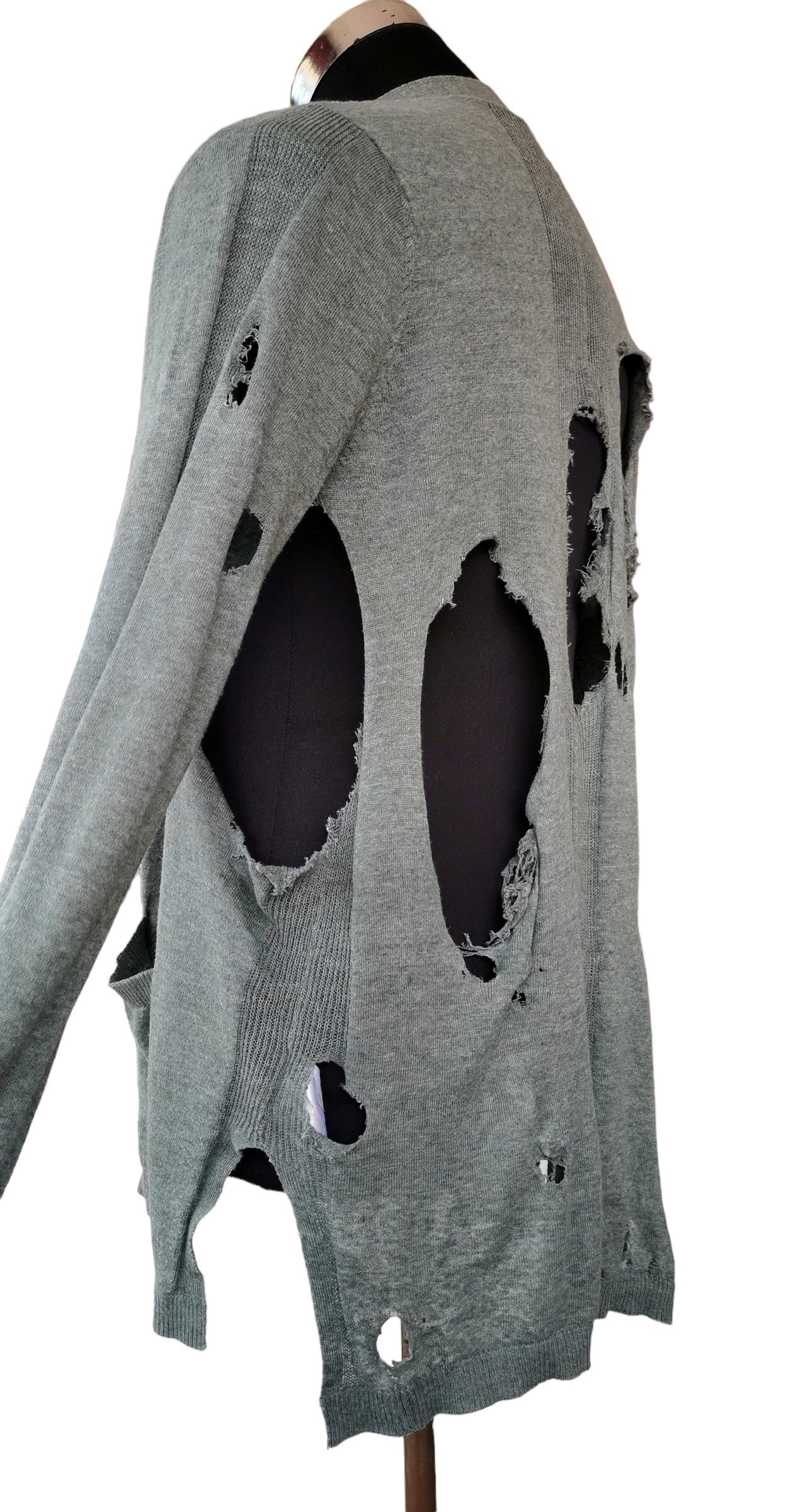 Gap Fully Distressed Cardigan Grunge Nirvana Styles - 5