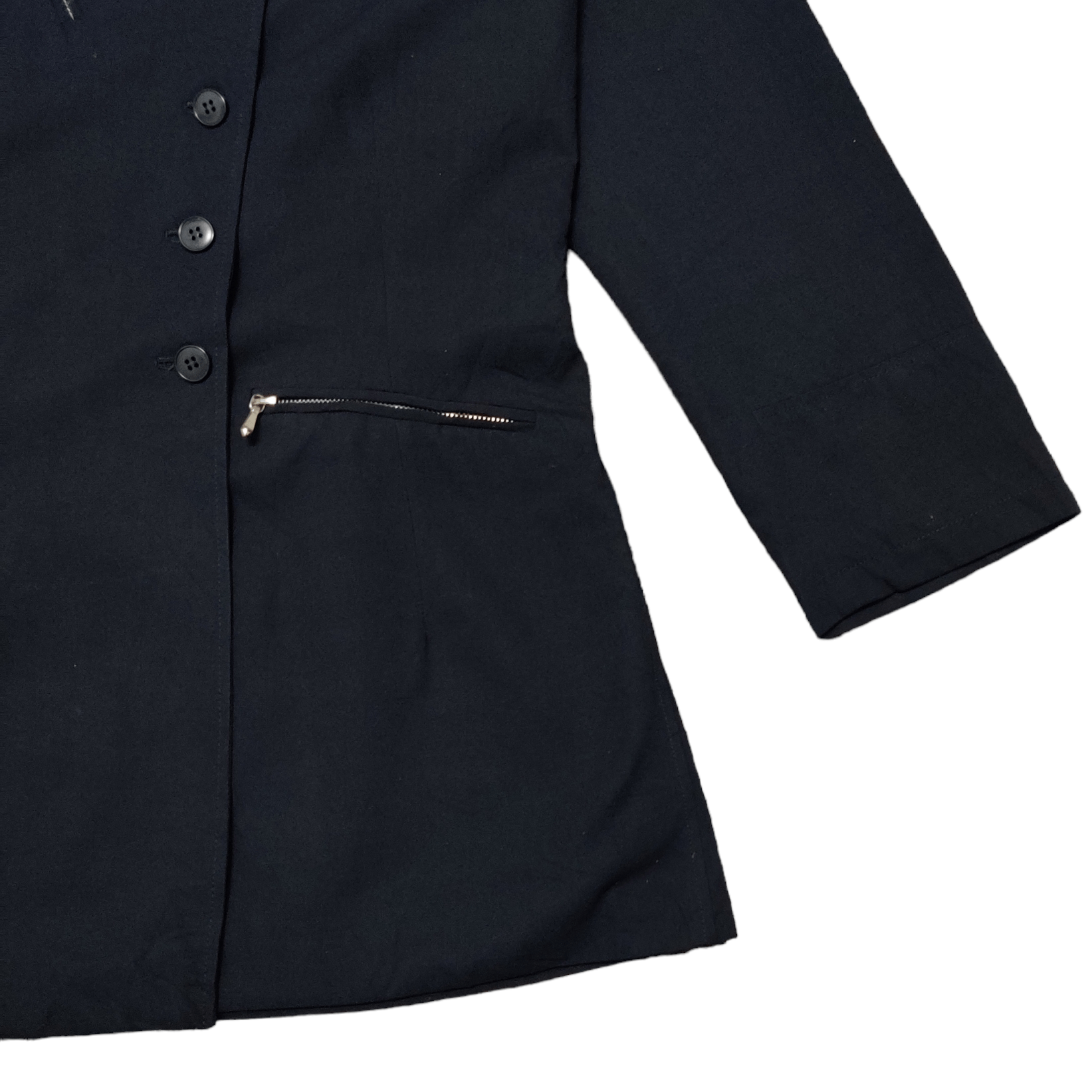Vintage Agnes B. Zipper Pocket Double Breasted Coat Jacket - 4