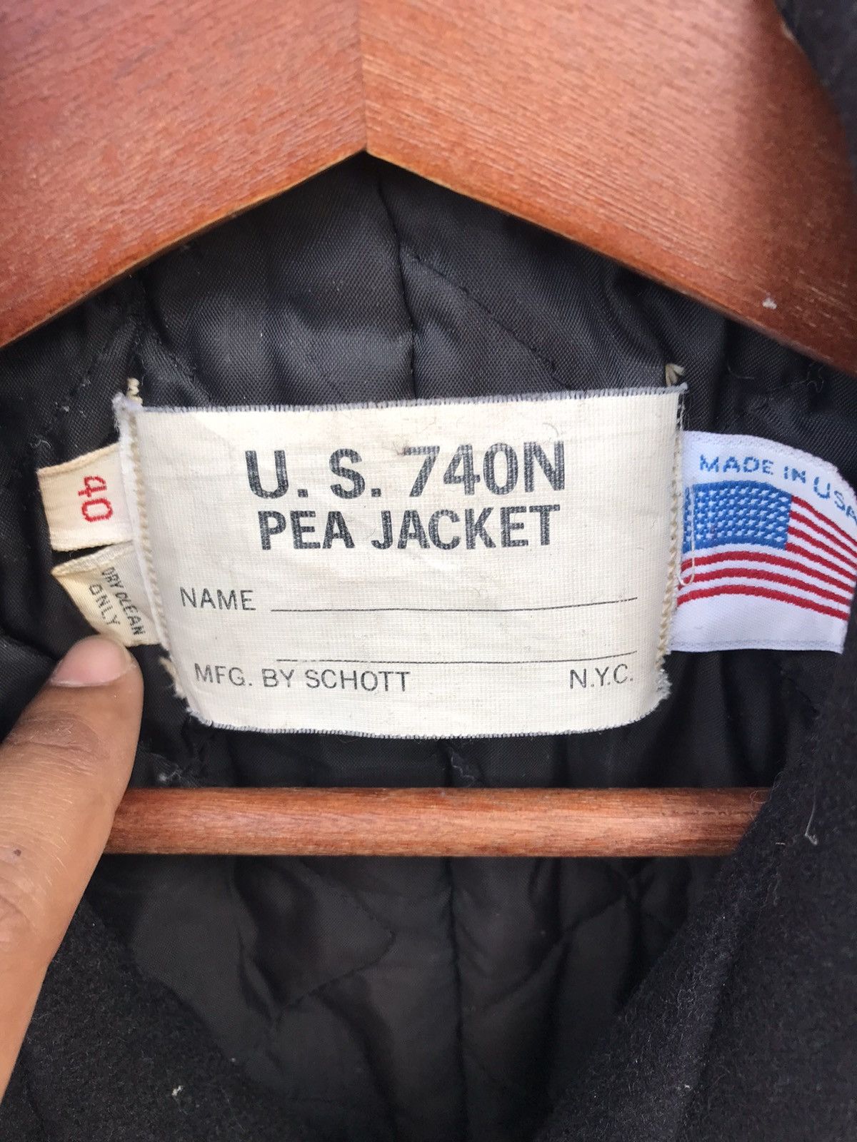 Vintage Schott U.S 740N Wool Peacoat Jacket - 3