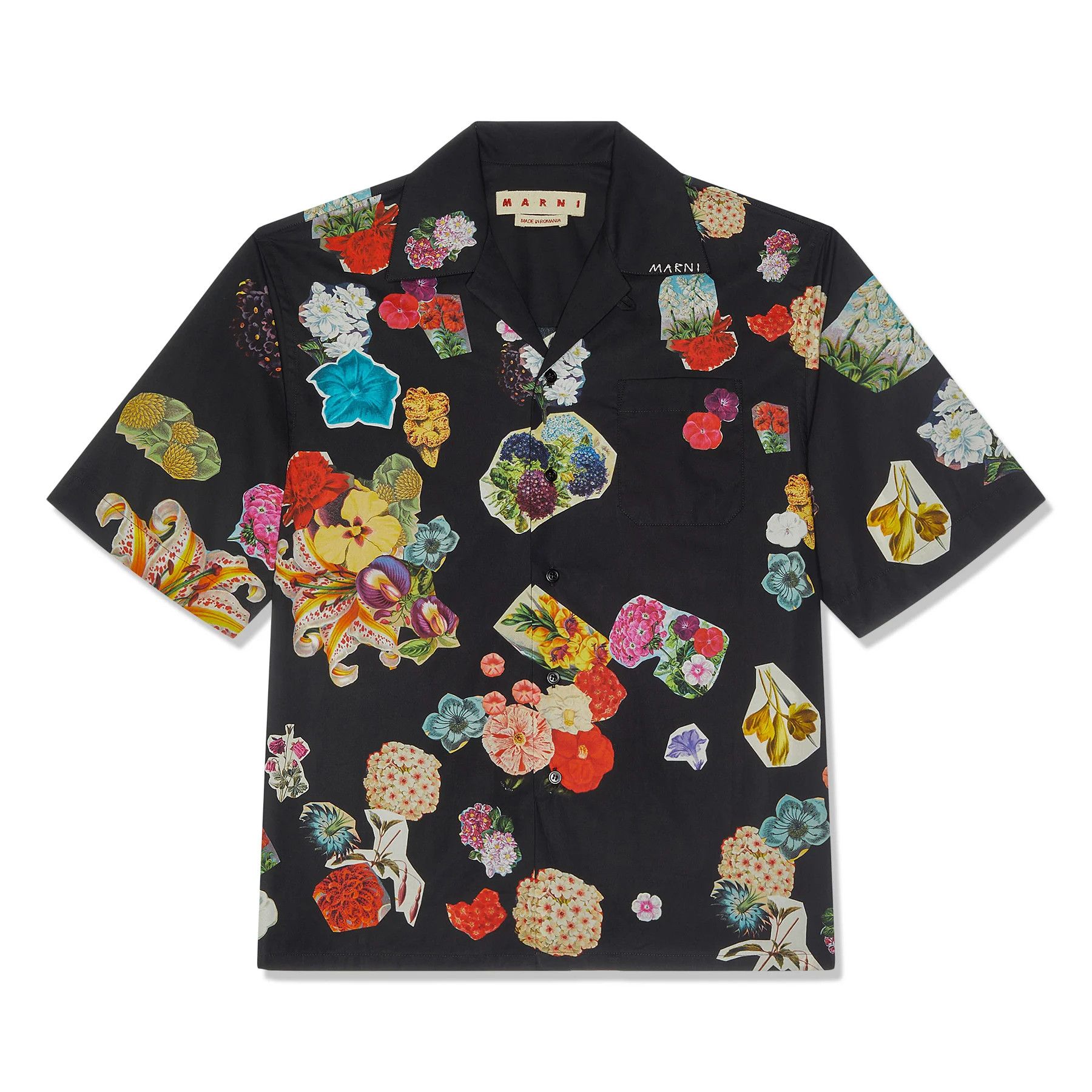 Floral Print Short Sleeve Shirt - 1