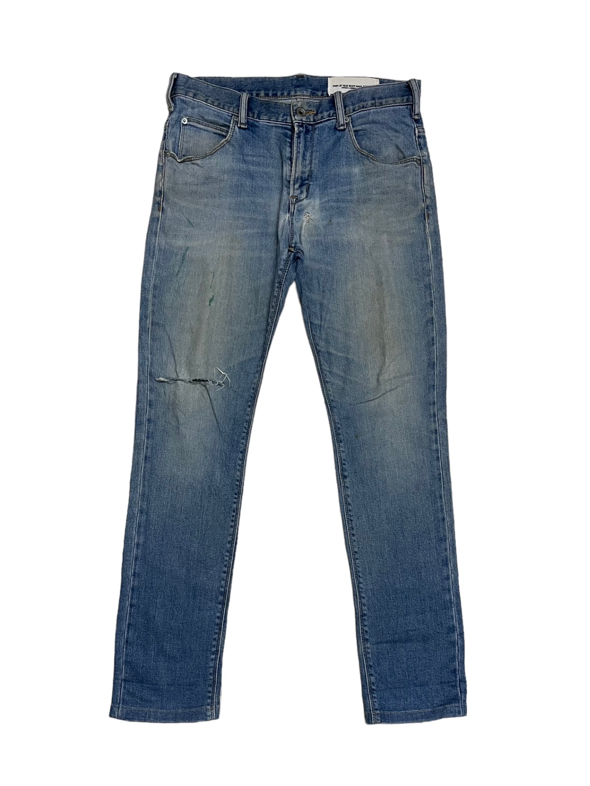 Ships Jet Blue - Designer Japanese Brand Ships Jet Blue Distressed Denim - 1