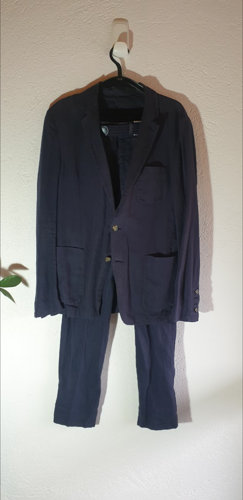 Navy Linen Summer Suit - 7