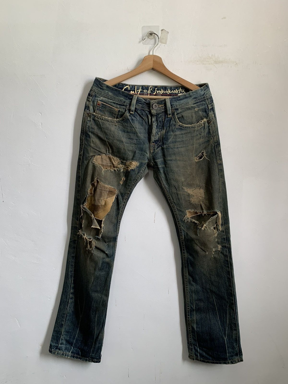 Cult Of Individuality Selvedge Distressed Denim Jeans - 1