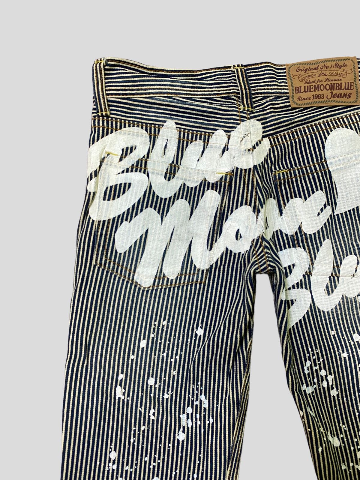 Vintage BLUE MOON BLUE Printed Paint Splash Low Rise Denim - 14