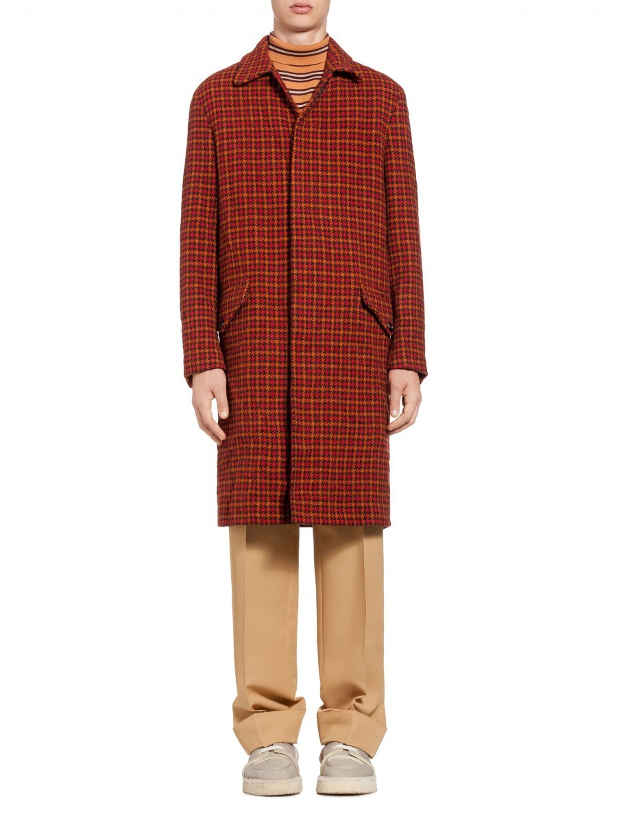 AW17 MARNI HOUNDSTOOTH WOOL COAT 50