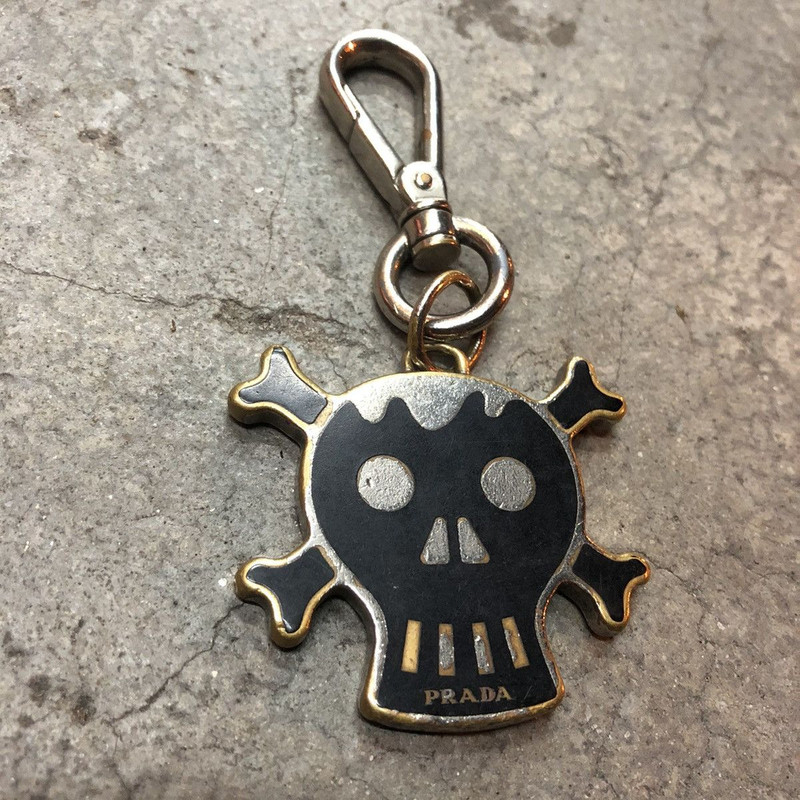 Prada Skull N Crossbone Metal Keychain - 1