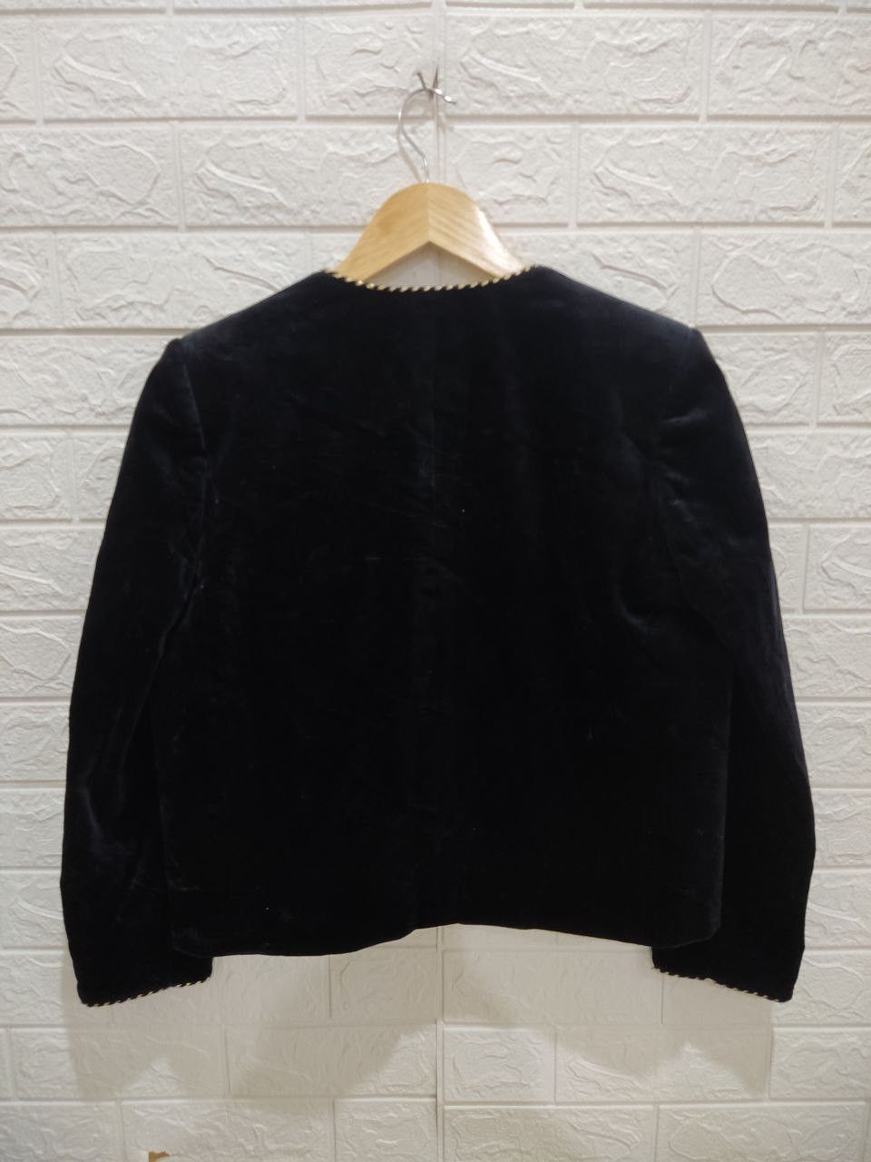 Archival Clothing - TAKASHIMAYA Japan Velvet Suede Crop Top Suit Coat Jacket - 3