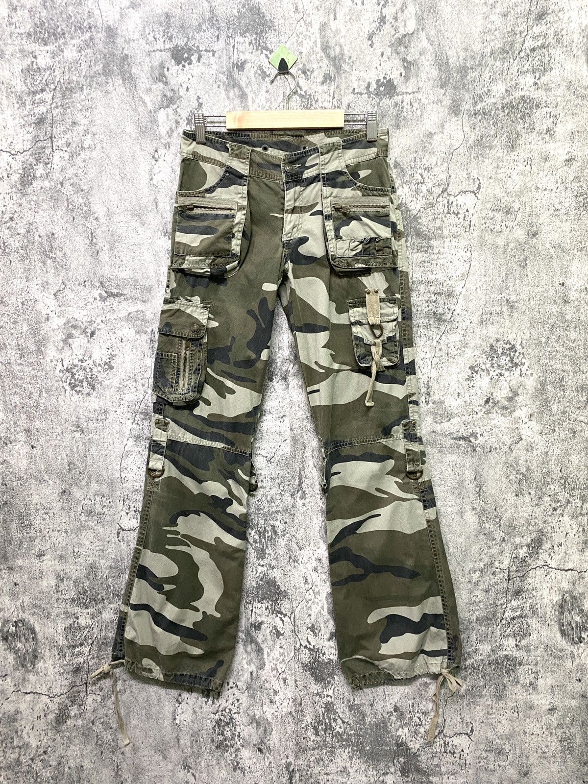 Military - Japan Camo Tactical Multipocket Low Rise FLARE Pants - 1