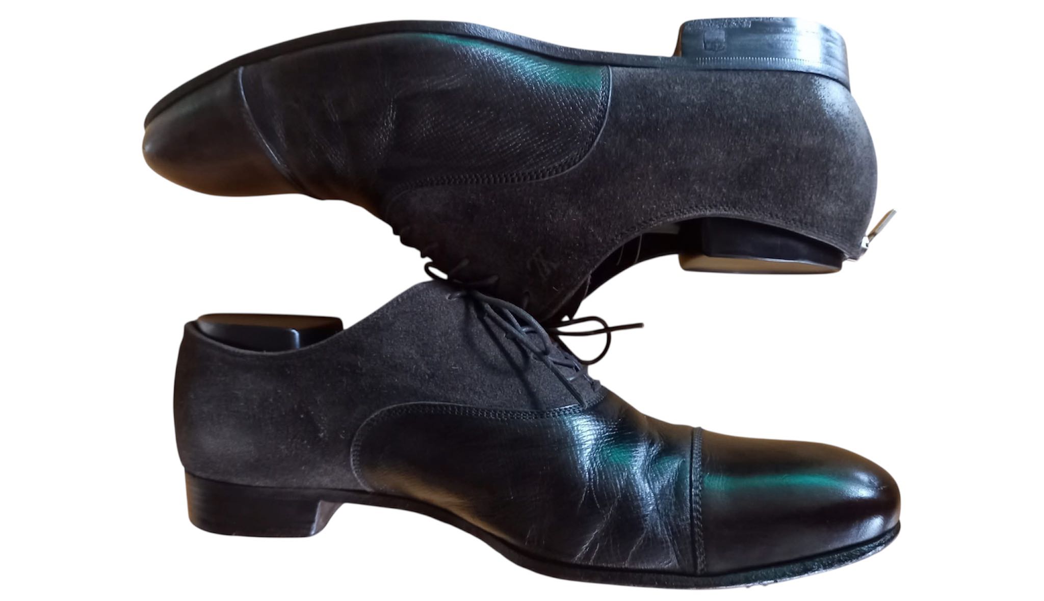 Louis Vuitton Men’s Cap Toe Suede Leather Oxford Shoes - Elegant Formal Wear - 5