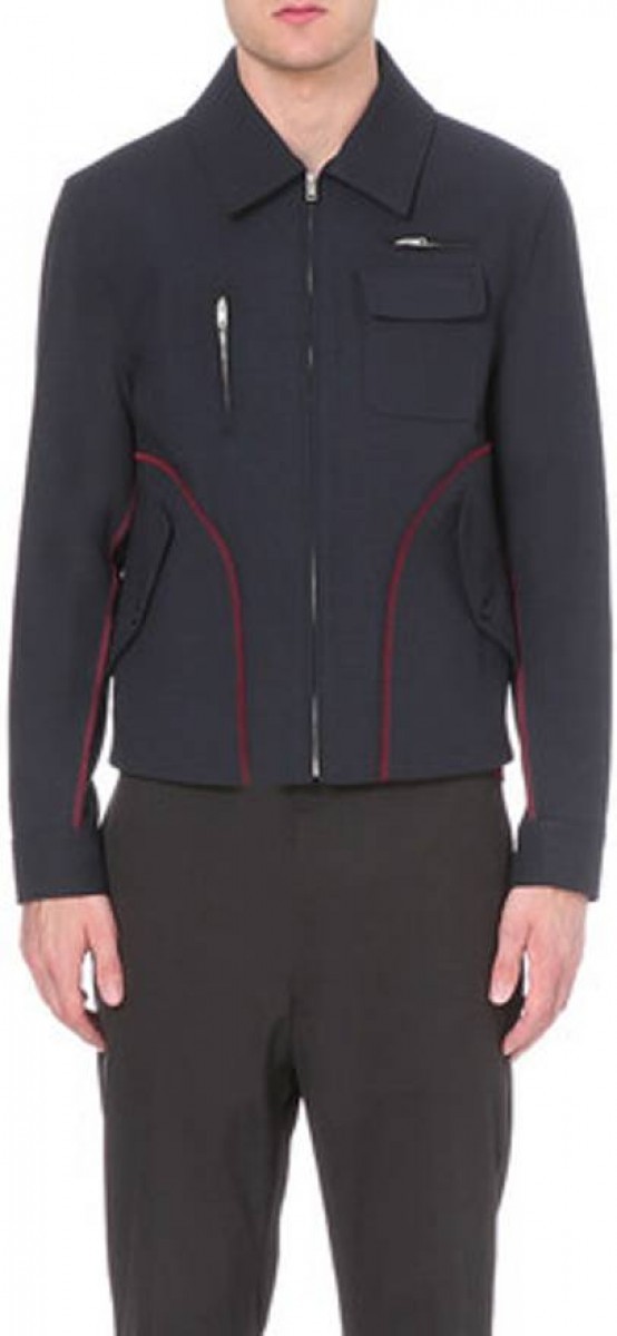 Yang Li - Contrast-Seam Virgin Wool Harrington Jacket SZ Small - 12