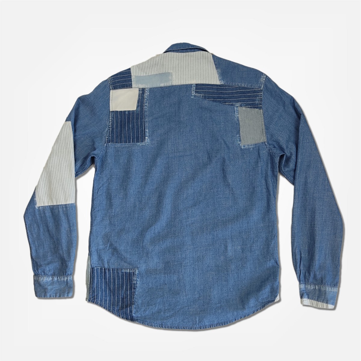 RARE Paul Smith Red Ear Vintage Denim Patches Art Shirt - 2