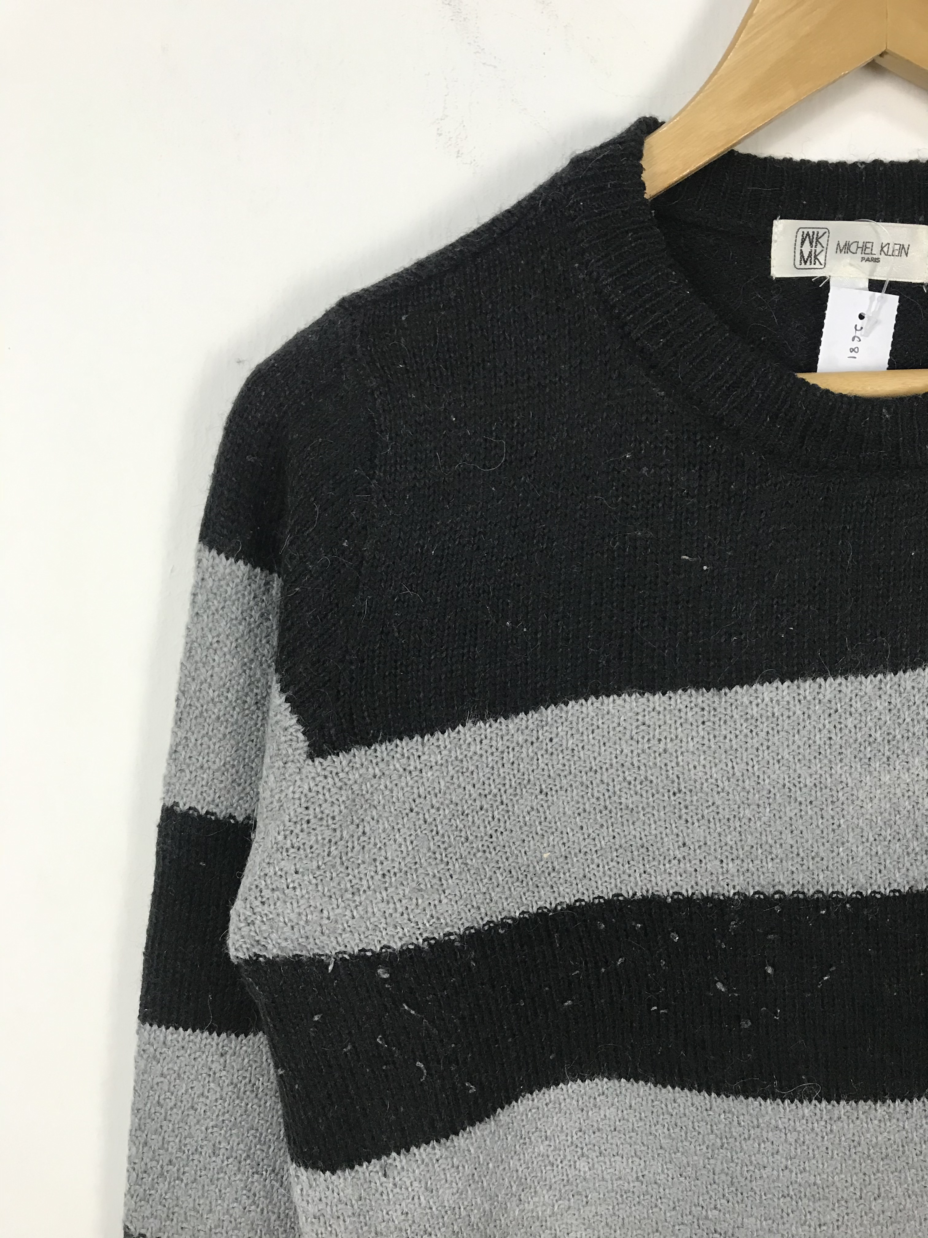 Michel Klein - Michel Klein Grunge Kurt Cobain Stripe Knitwear #2681 - 4