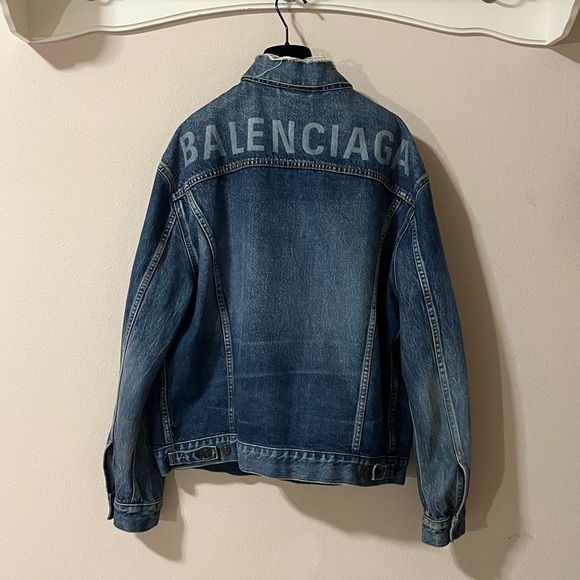 Balenciaga Blue Back Logo Print Denim Jacket 2019 ‘like a man’ - 5