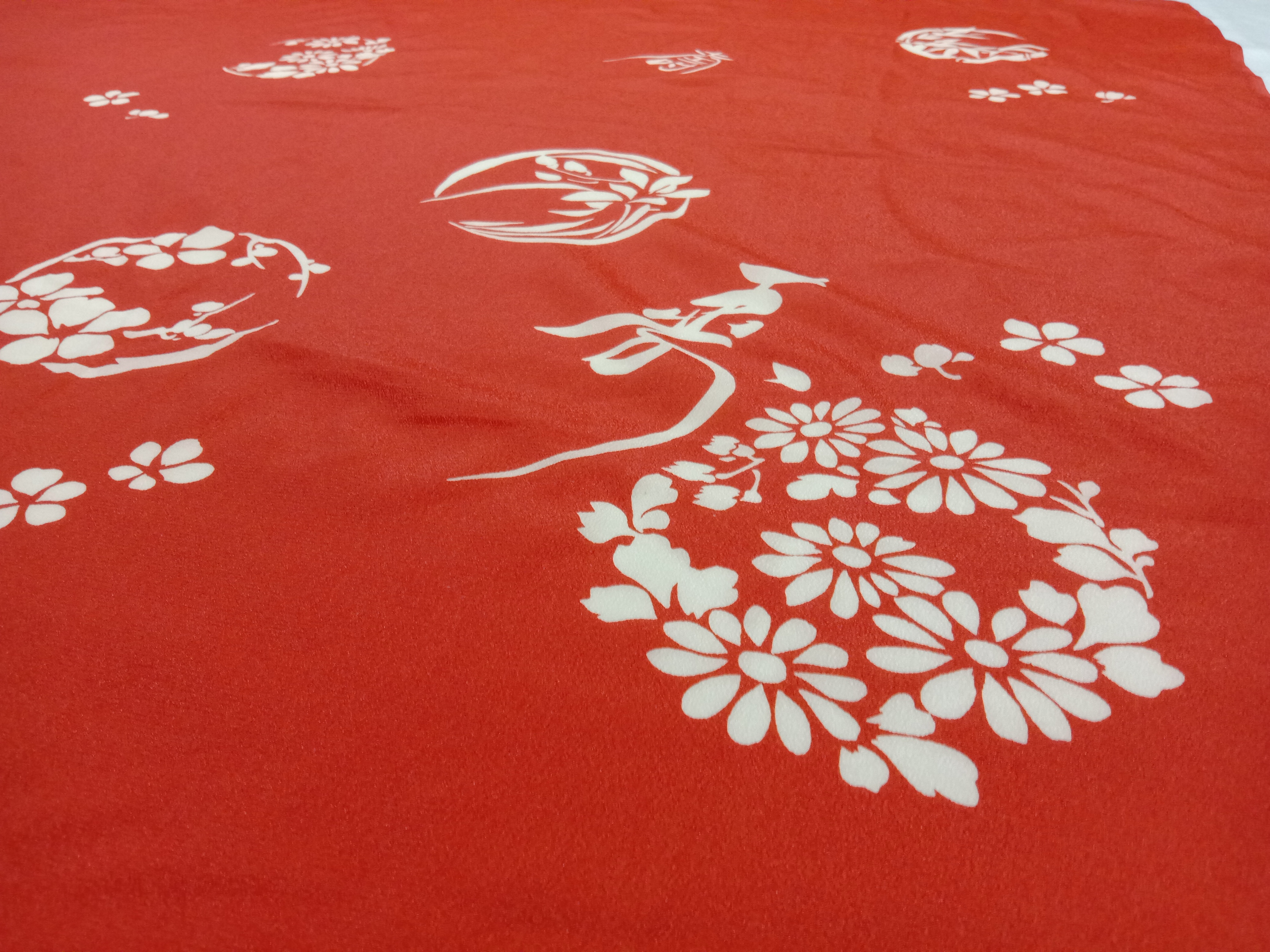 Designer - Japanese Handkerchief Floral Design 36 x 36 - 2