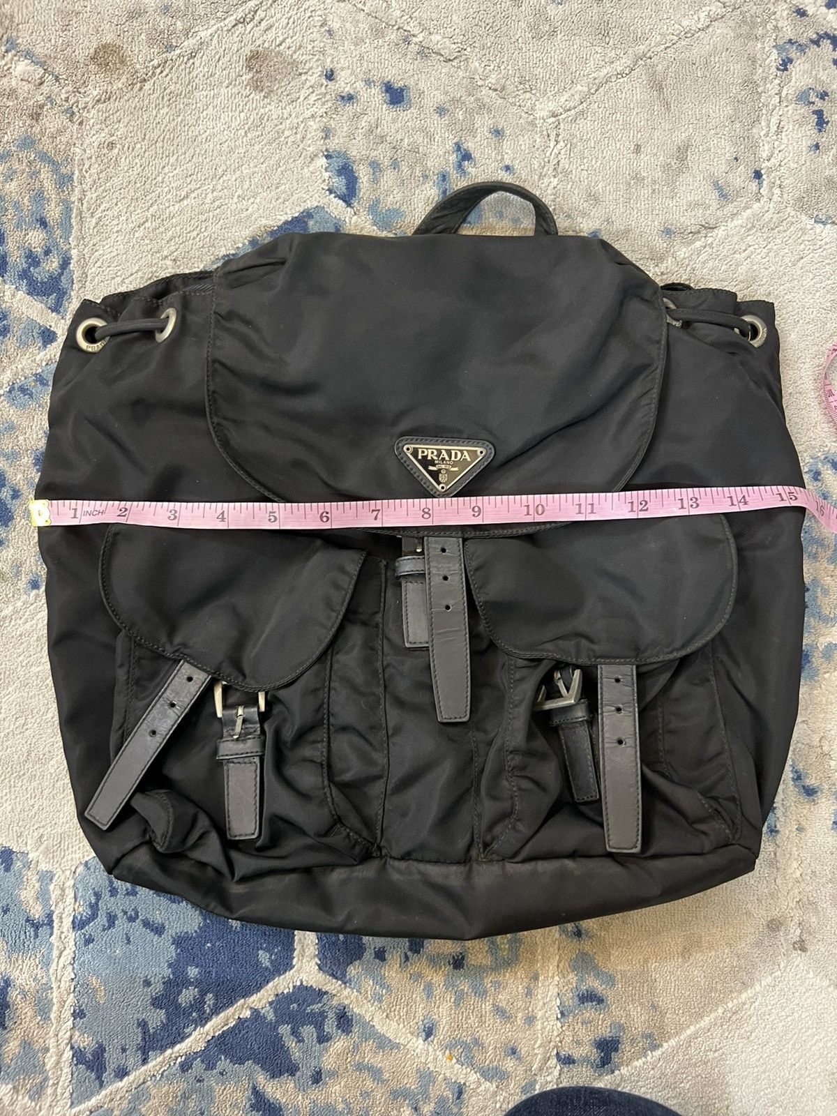 Vintage - Prada Nylon Black Bacpack - 16