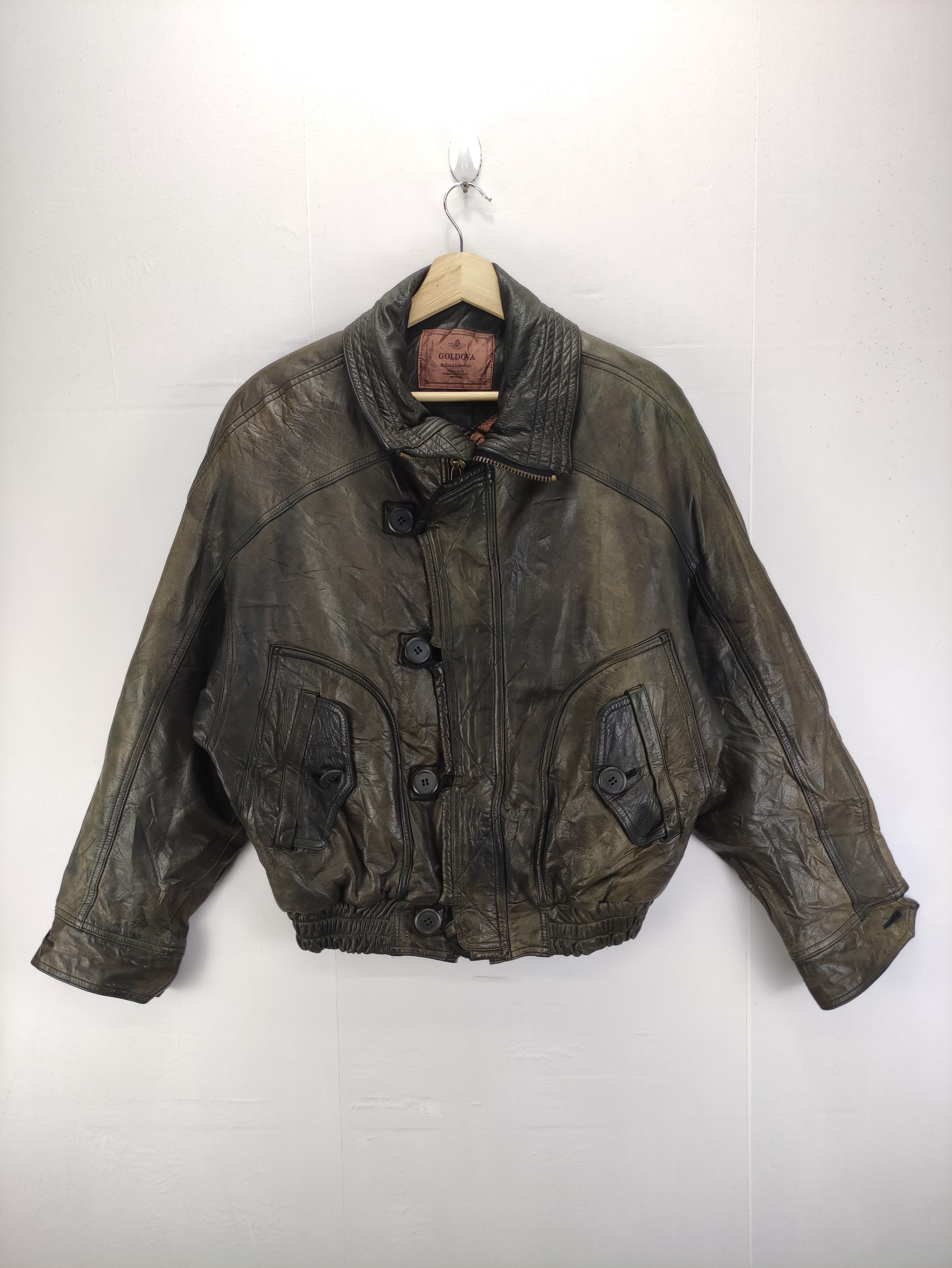 Vintage Goldova Leather Jacket Zipper - 1