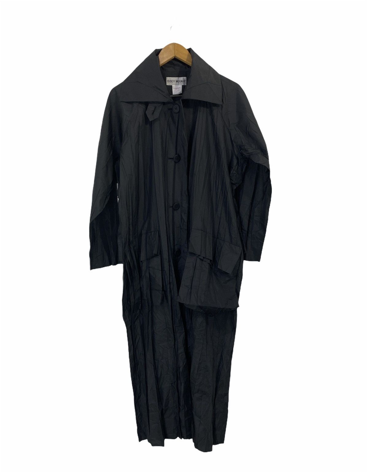 Rare Issey Miyake Wrinkle Pleated Long Jacket Design Rare - 1