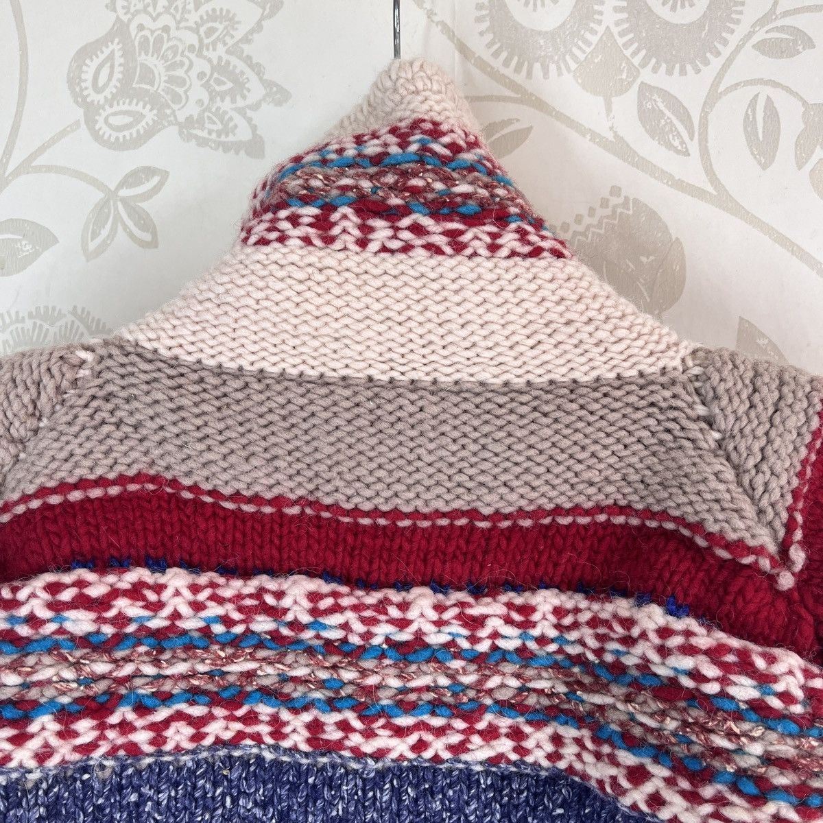 Vintage - Handmade Navajo Frantic Sweater Wool Made In Equador - 15