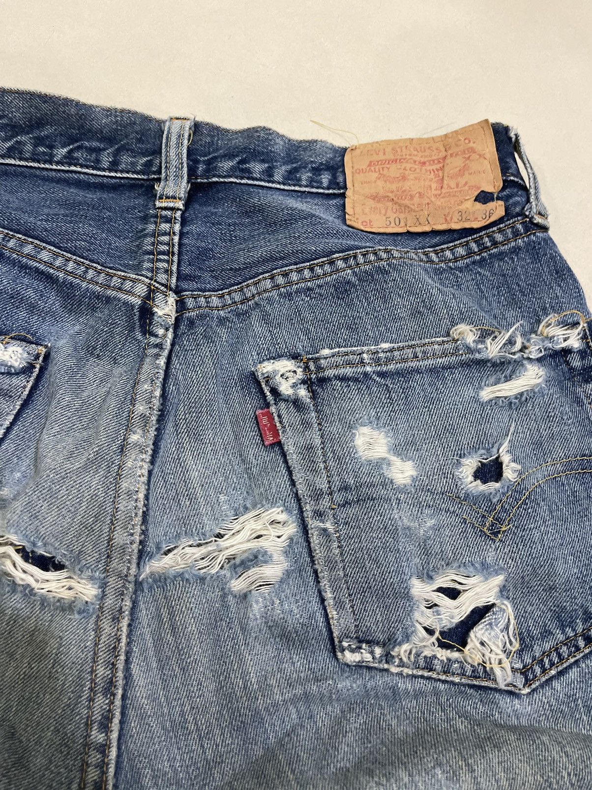 Vintage - 90’s LEVI’S 501 BIG E” Distressed Made in San Francisco US - 7