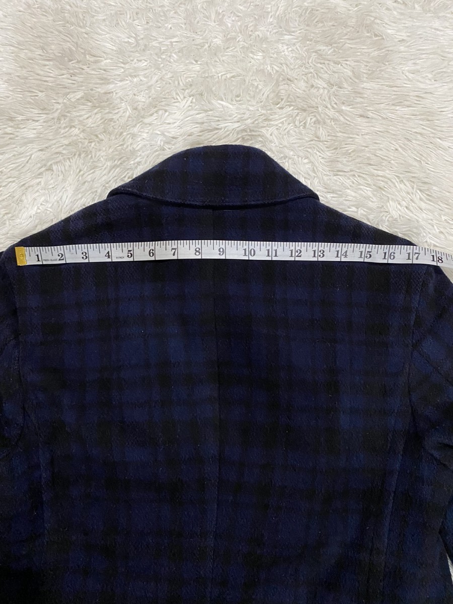 Burberry Black Label Double Breasted Checked Wool Coat Jacket - 15