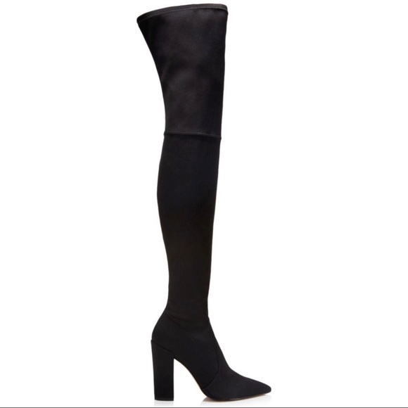 Dolce Vita Ellis Black Satin Over-the-Knee Boots - 2