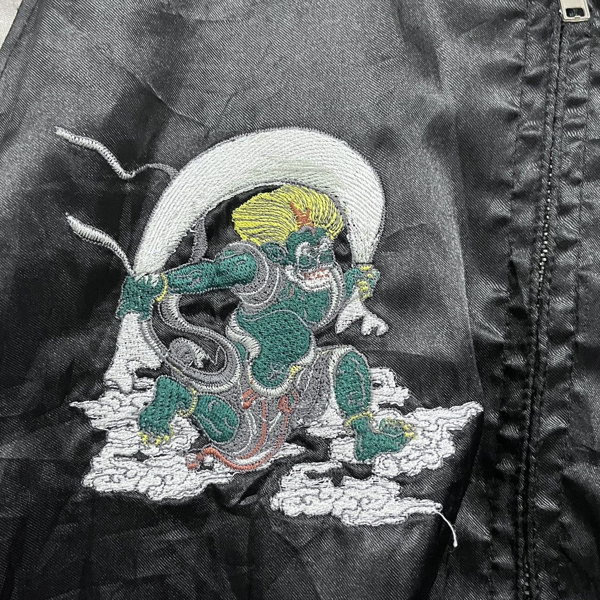 Vintage Satin Sukajan Japan God Embroidery Jacket - 8